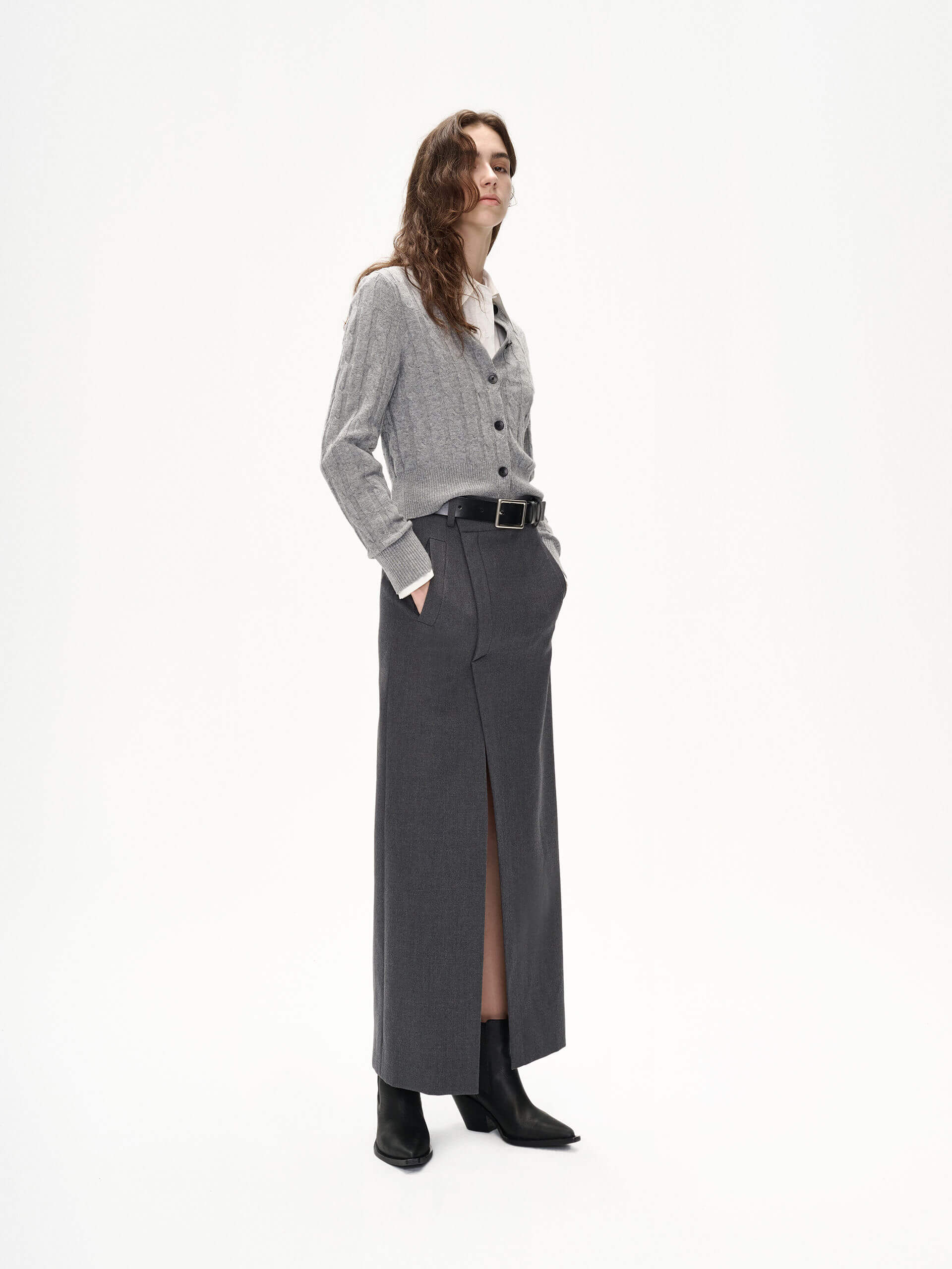 Fitted Crew Neck Cardigan - Image 7