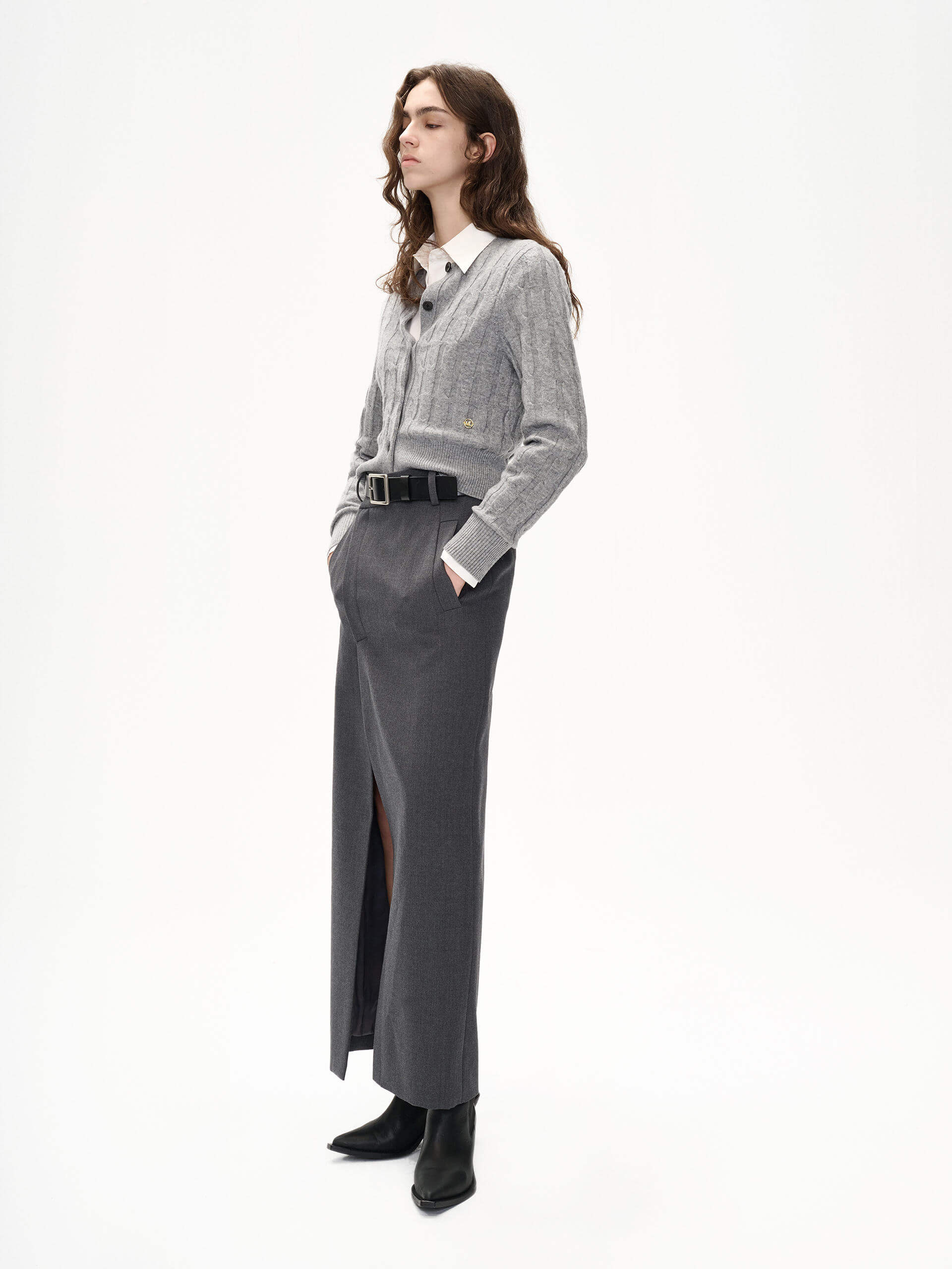 Fitted Crew Neck Cardigan - Image 8