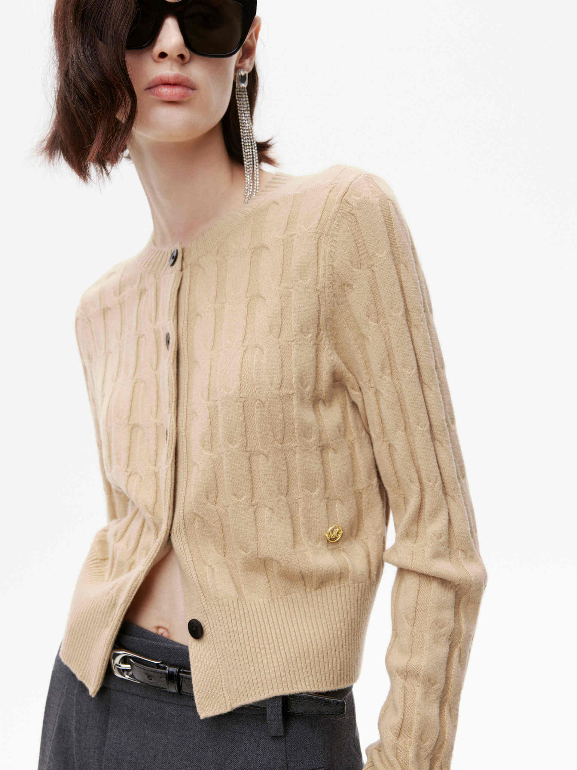 Fitted Crew Neck Cardigan - Image 9