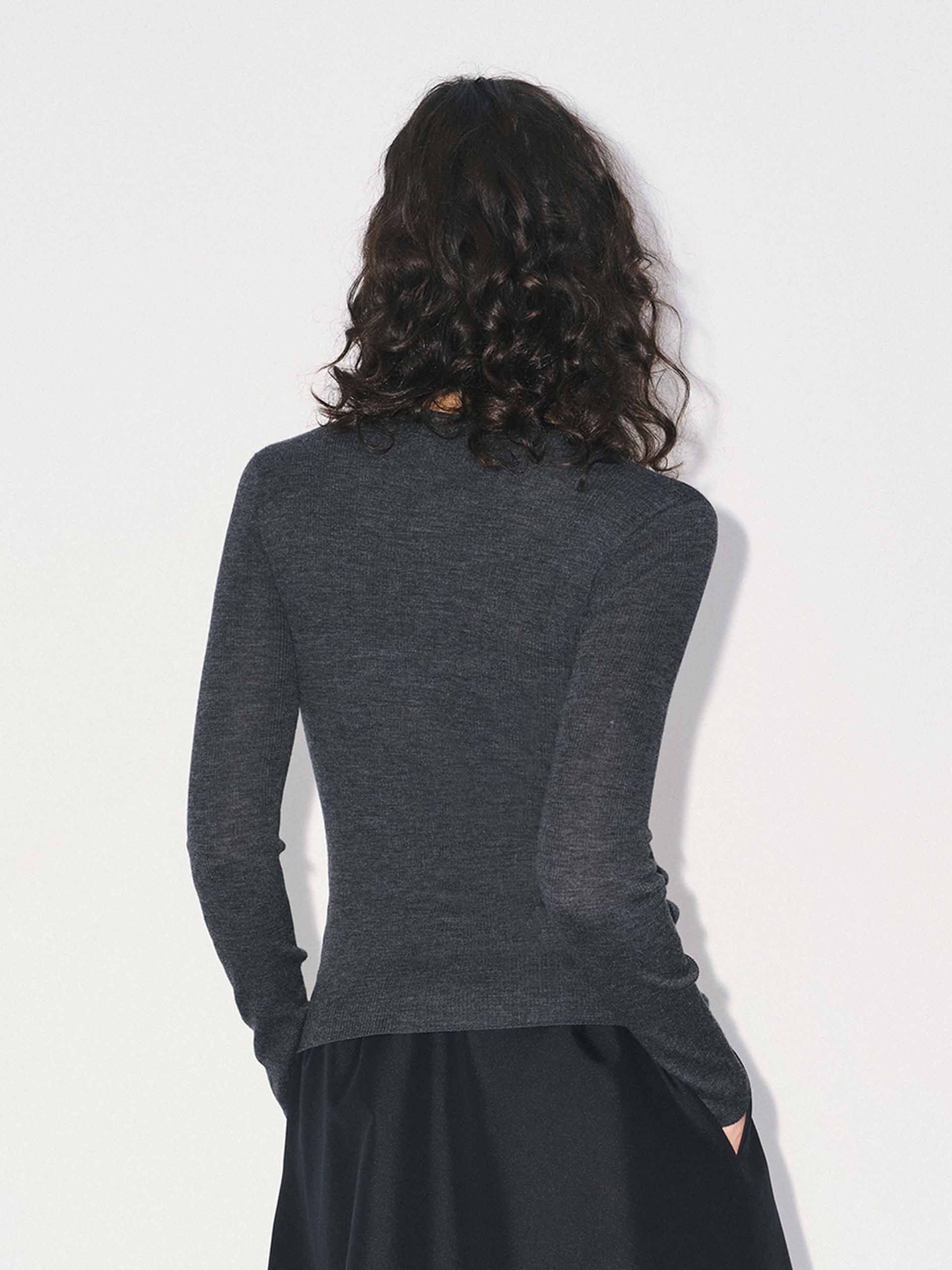 Fitted Layered Wool Cardigan - Image 14