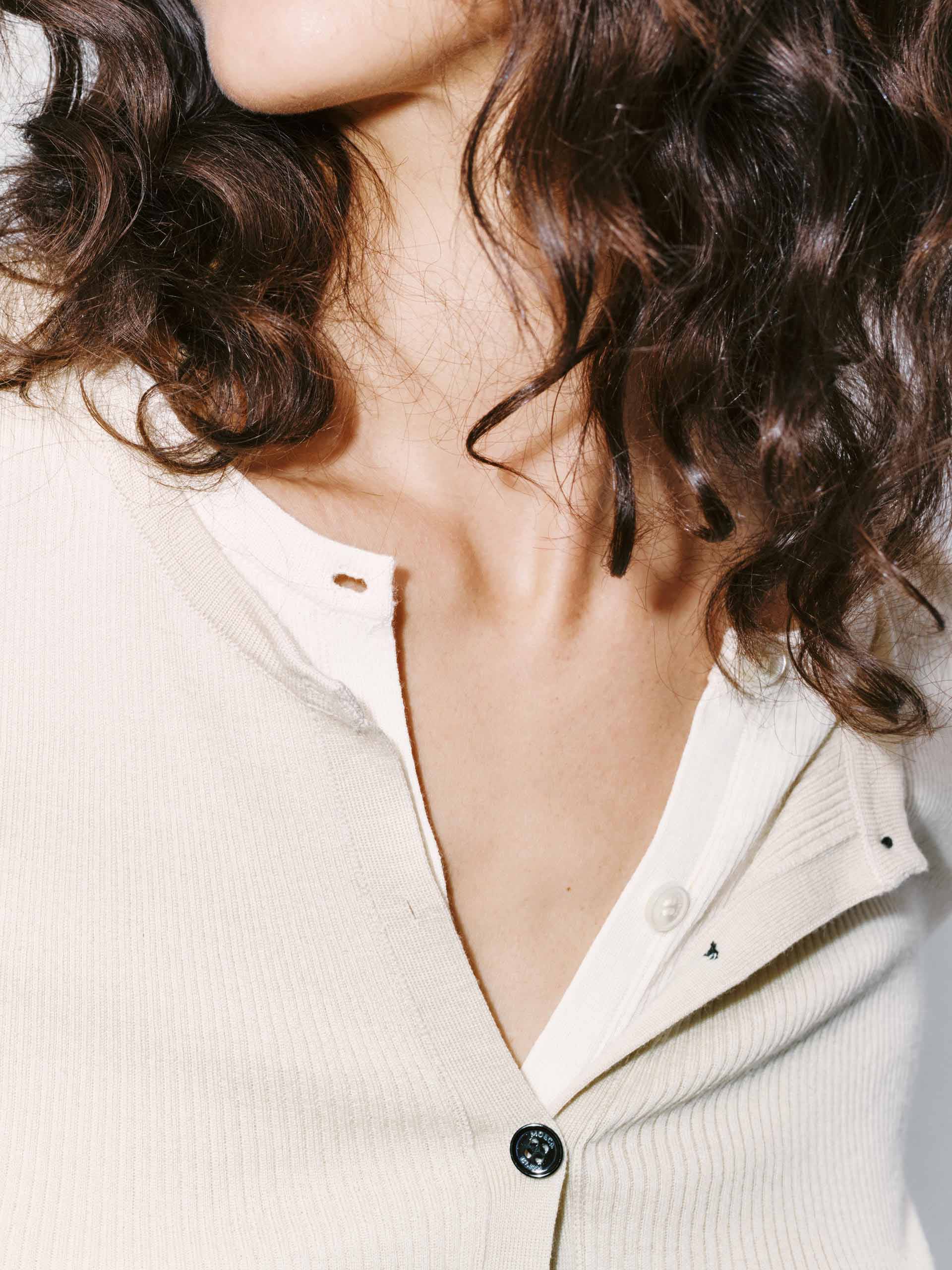 Fitted Layered Wool Cardigan - Image 8