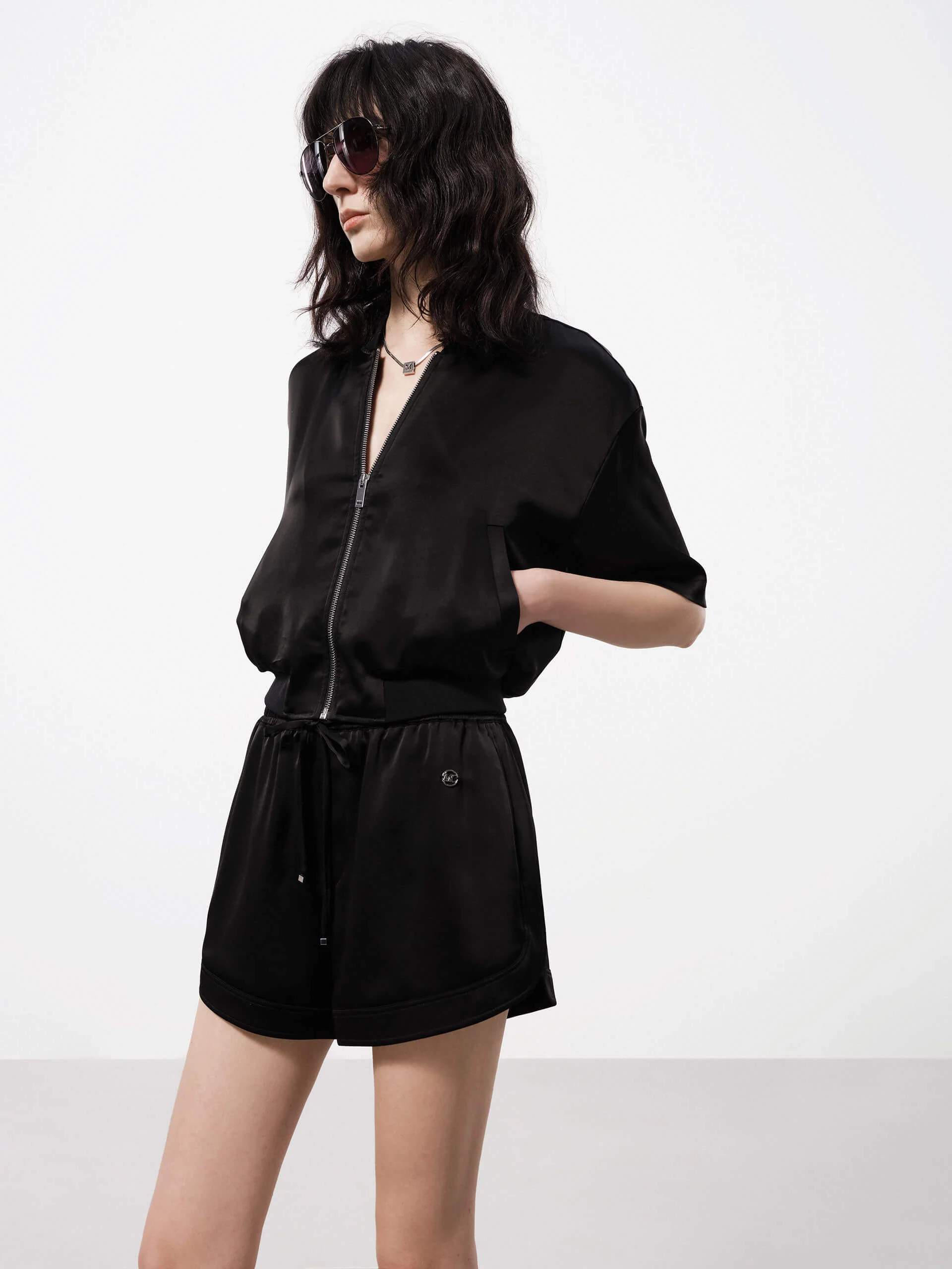 Fitted Satin Baseball Jacket - Image 6