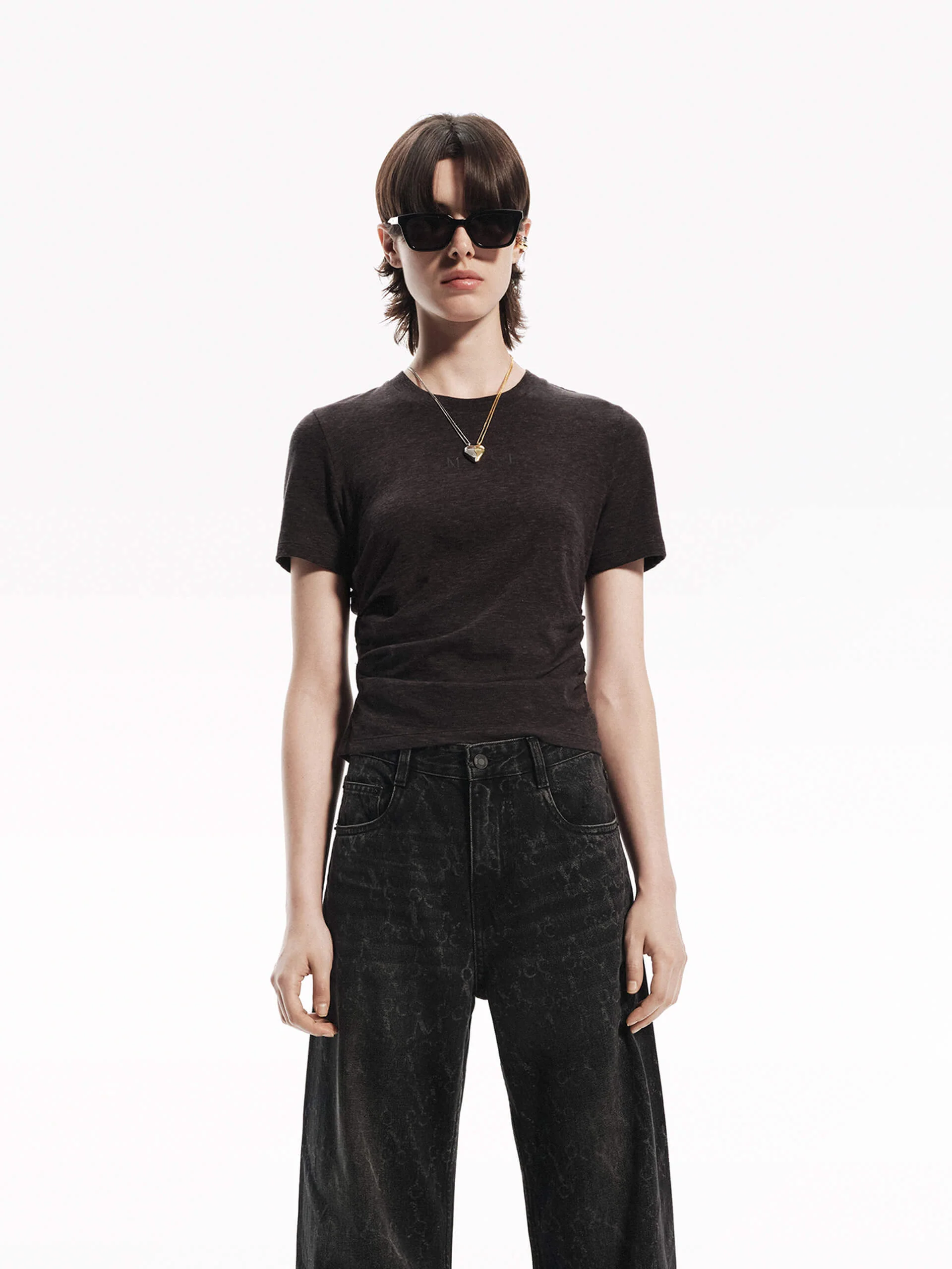 Fitted Side Pleated T-shirt - Image 7