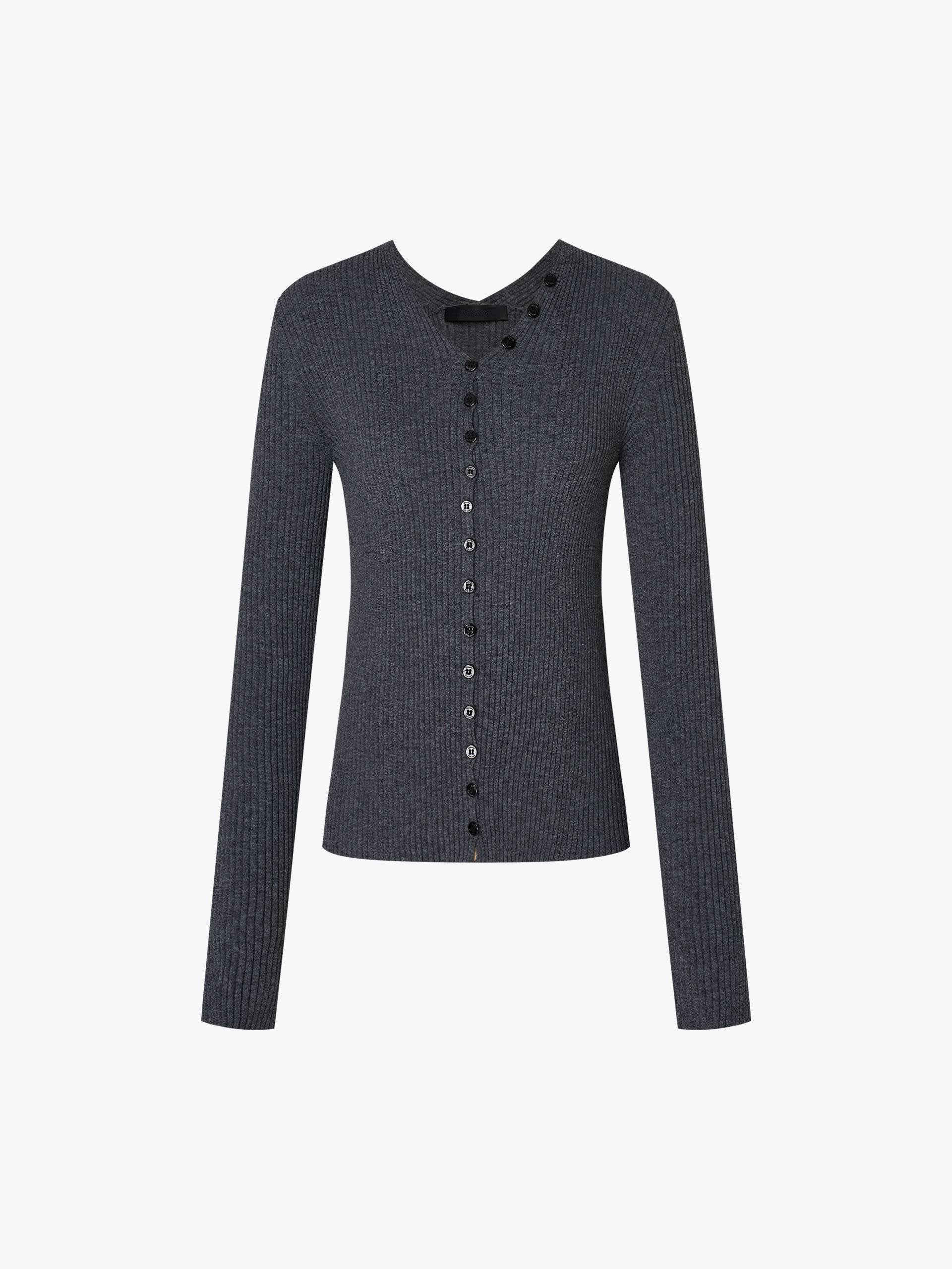 Fitted V-neck Button Cardigan - Image 13
