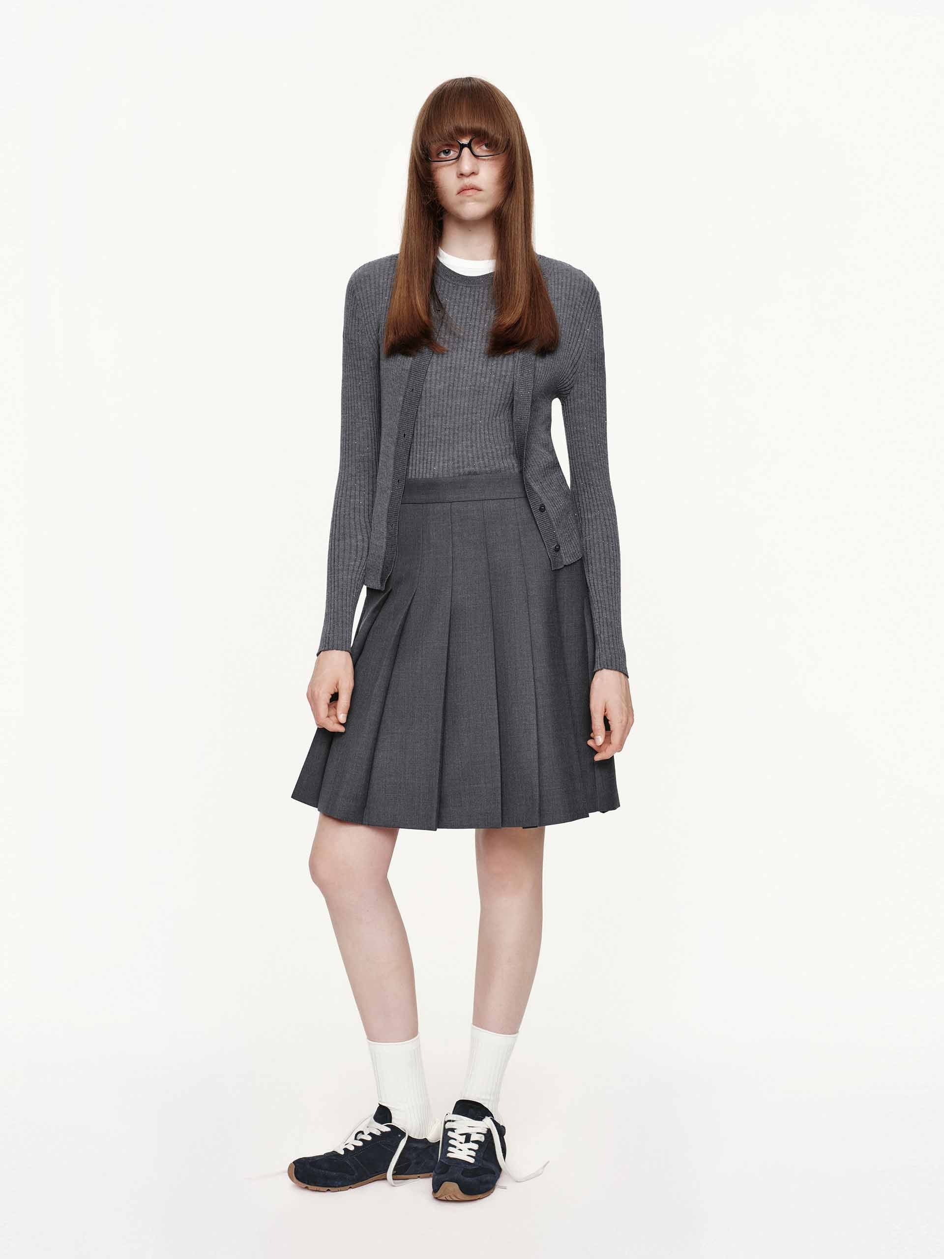 Fitted Wool Blend Cardigan - Image 2