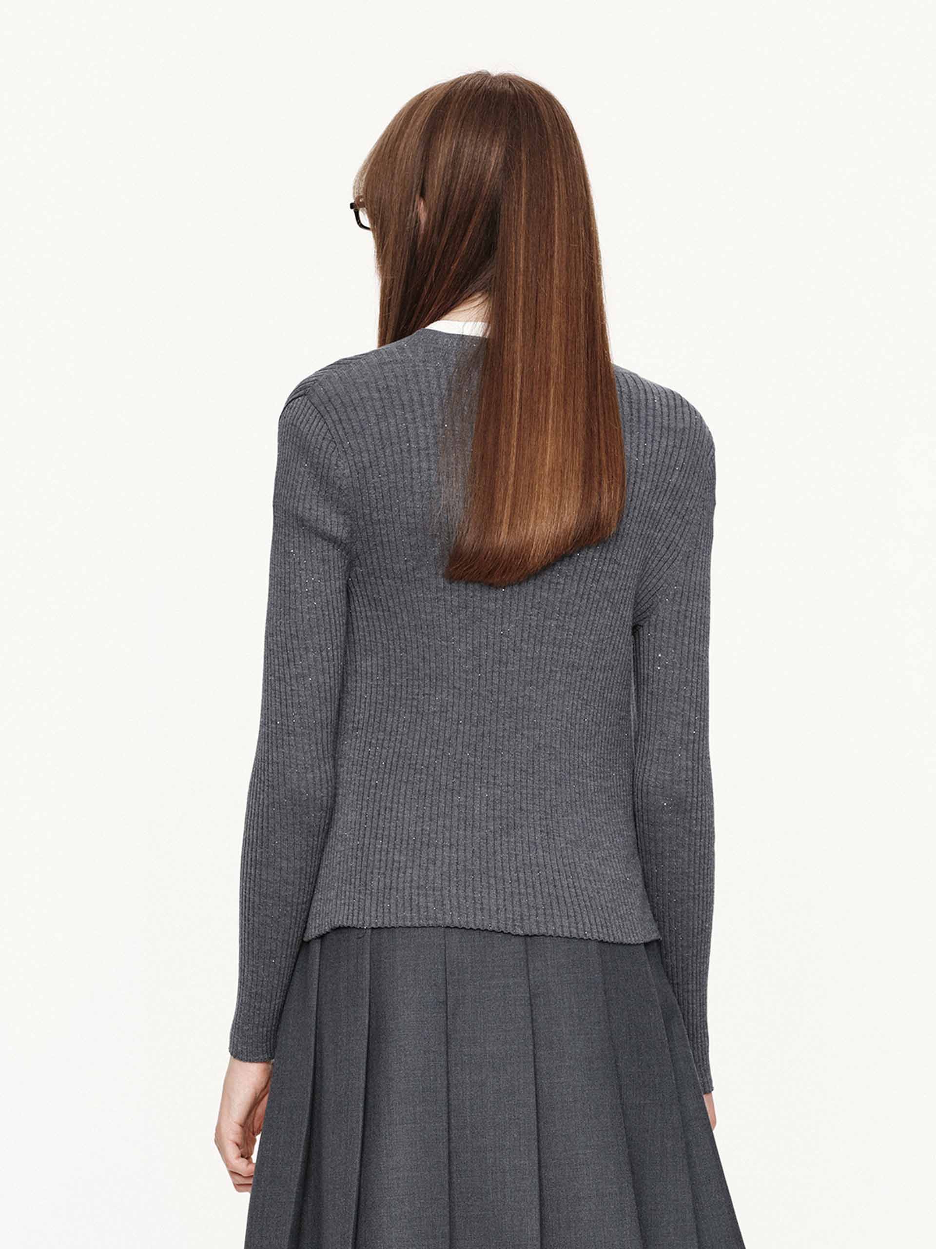 Fitted Wool Blend Cardigan - Image 6