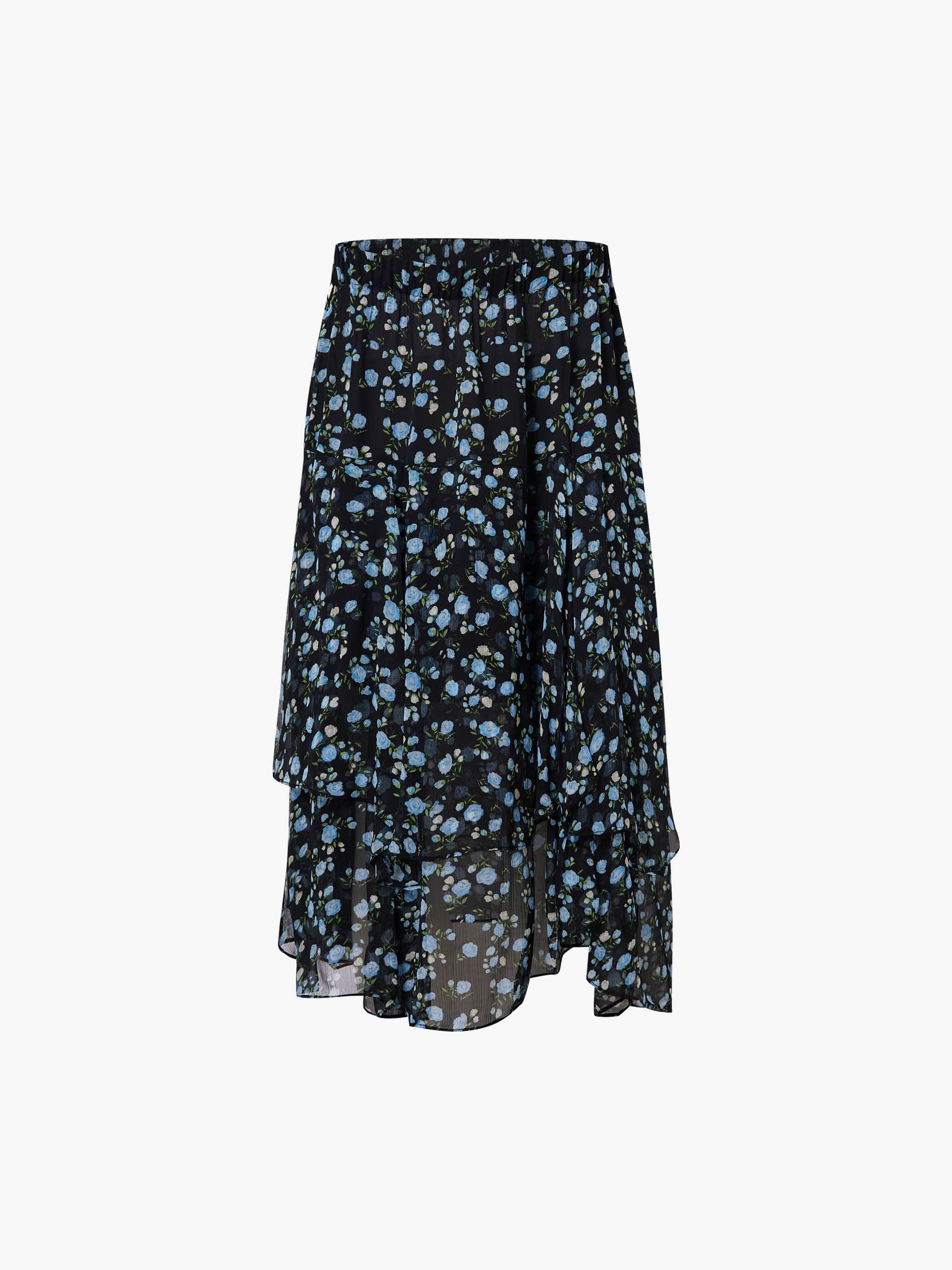Floral Asymmetric Hem Skirt - Image 5