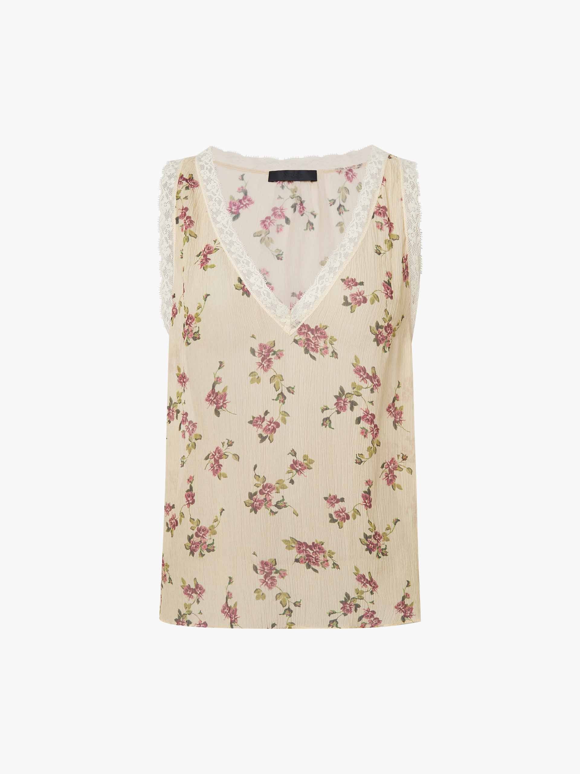 Floral Pattern V-neck Tank - Image 5