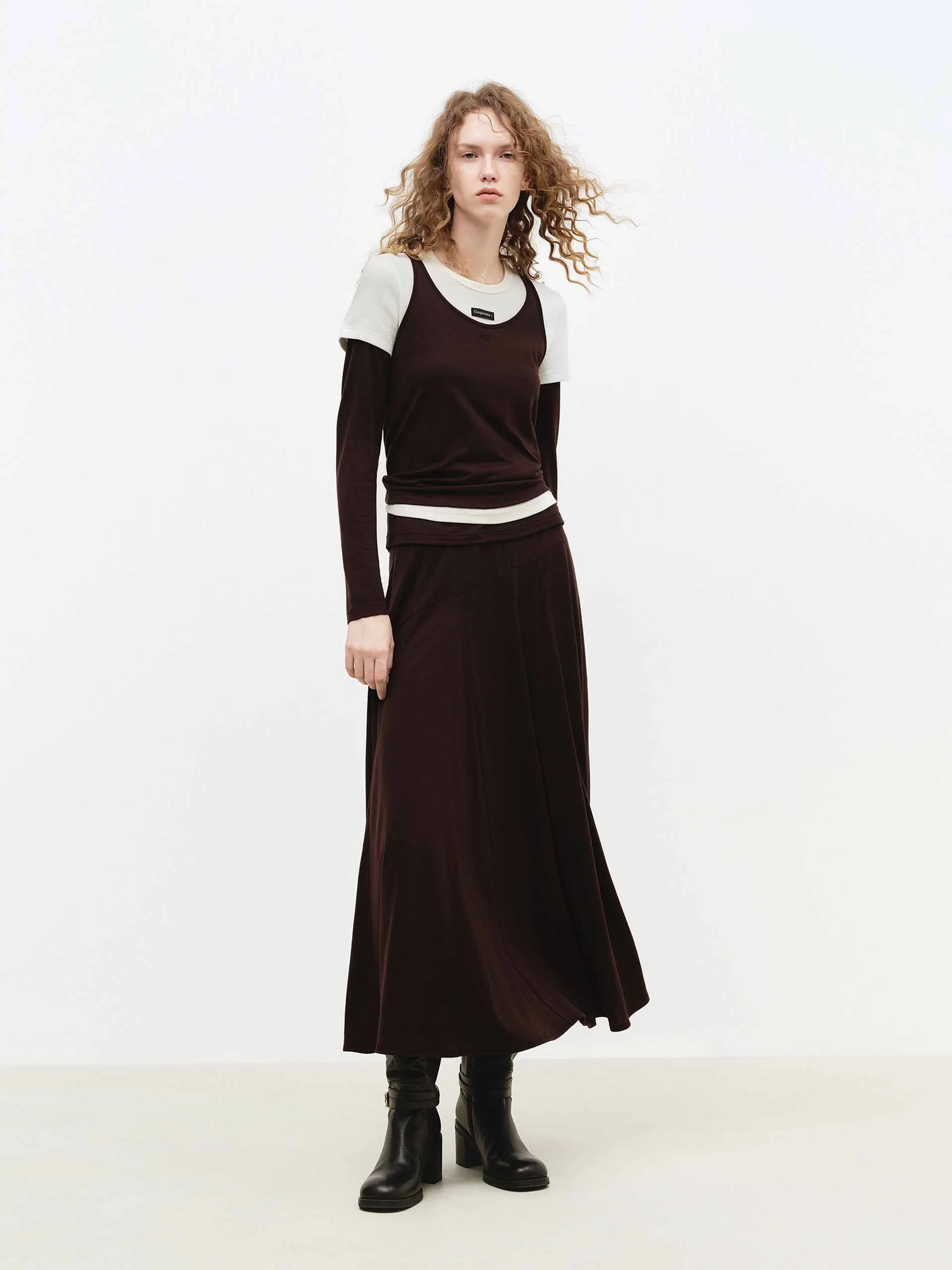 Flowy Hem Midi Skirt - Image 2
