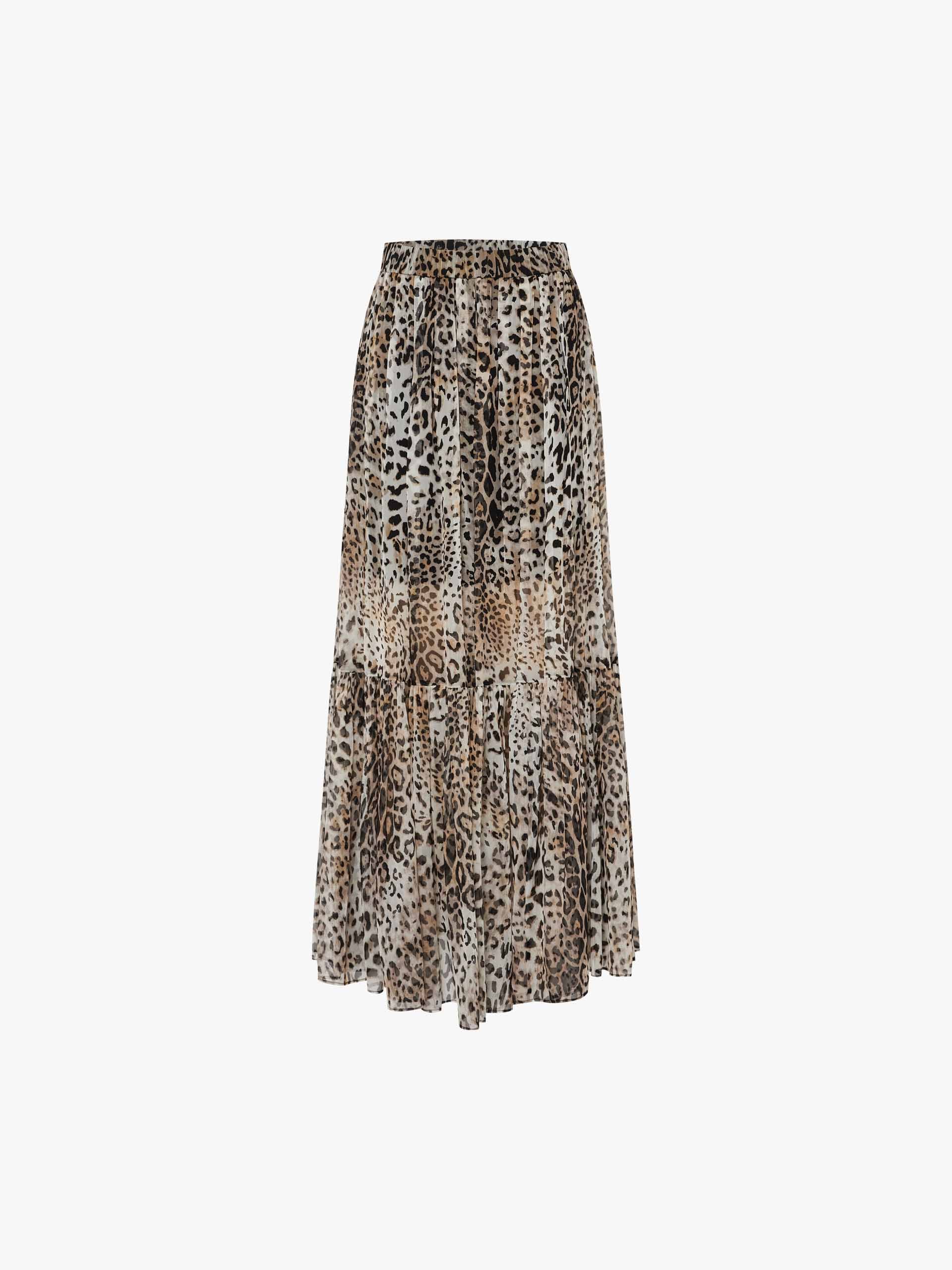 Flowy Leopard Print Skirt - Image 5
