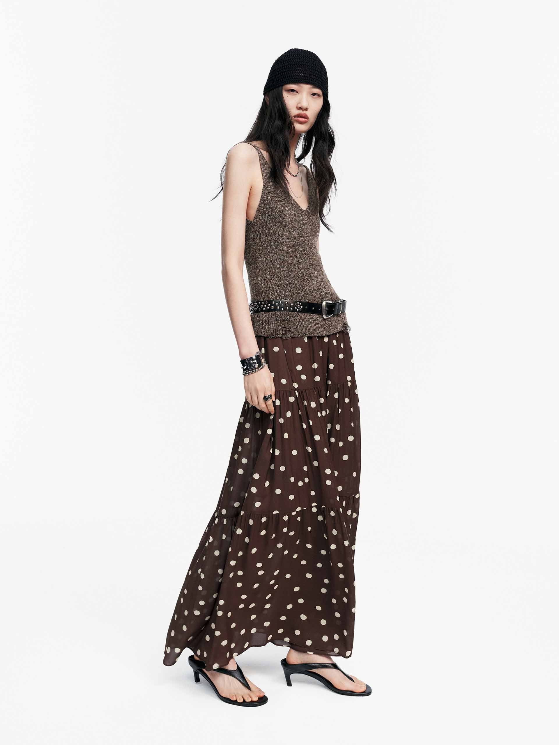 Flowy Polka-Dot Maxi Skirt - Image 2
