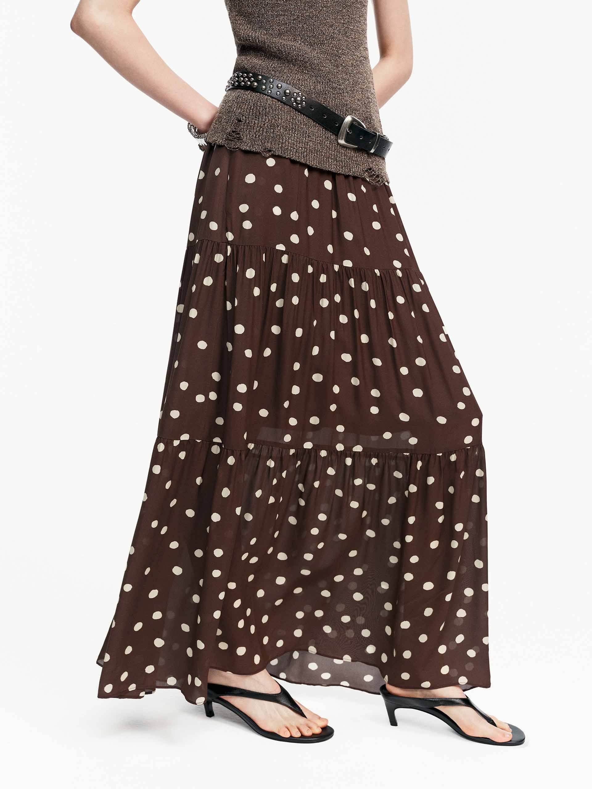 Flowy Polka-Dot Maxi Skirt - Image 3