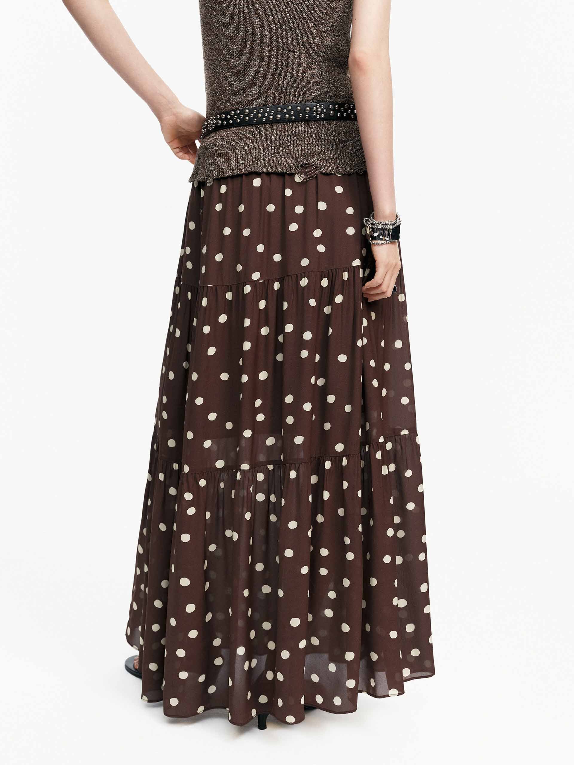Flowy Polka-Dot Maxi Skirt - Image 4