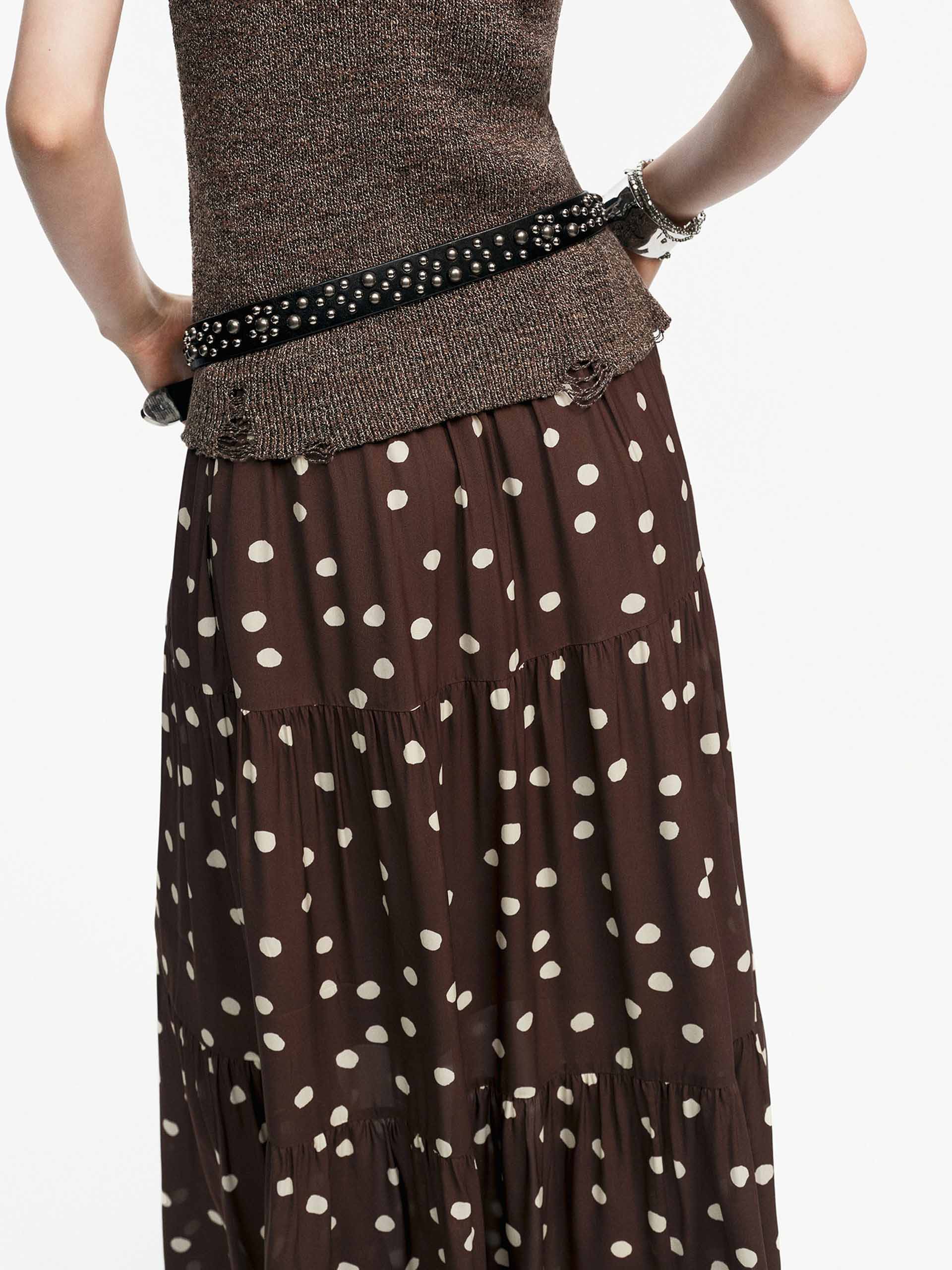 Flowy Polka-Dot Maxi Skirt - Image 6