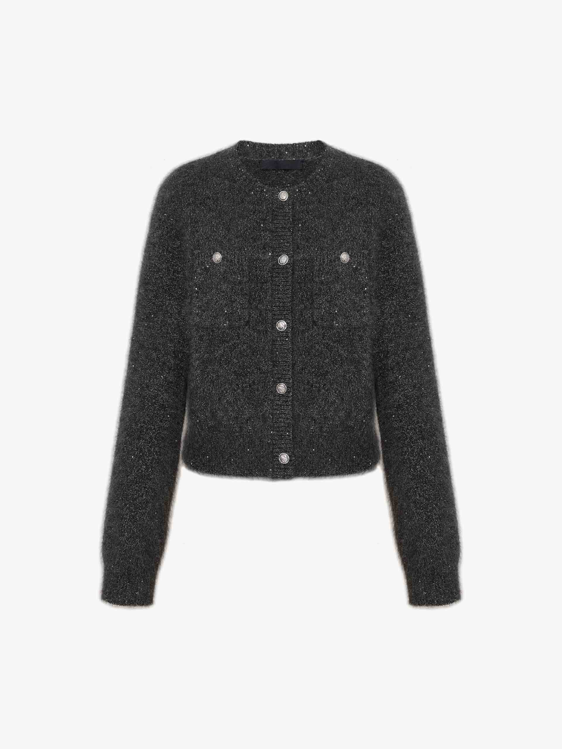 Fluffy Crew Neck Cardigan - Image 5