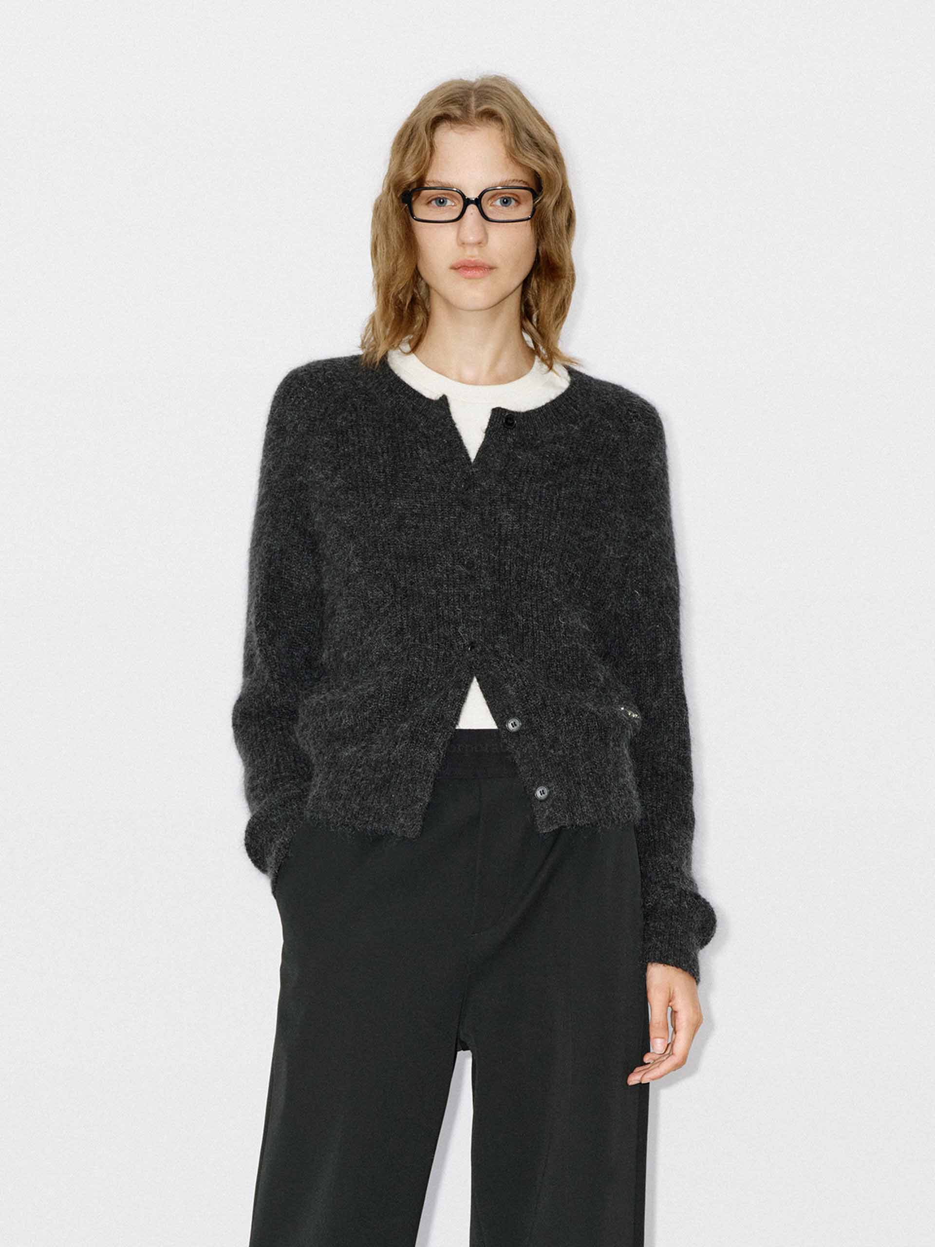 Fluffy Textured Knit Cardigan - Image 8