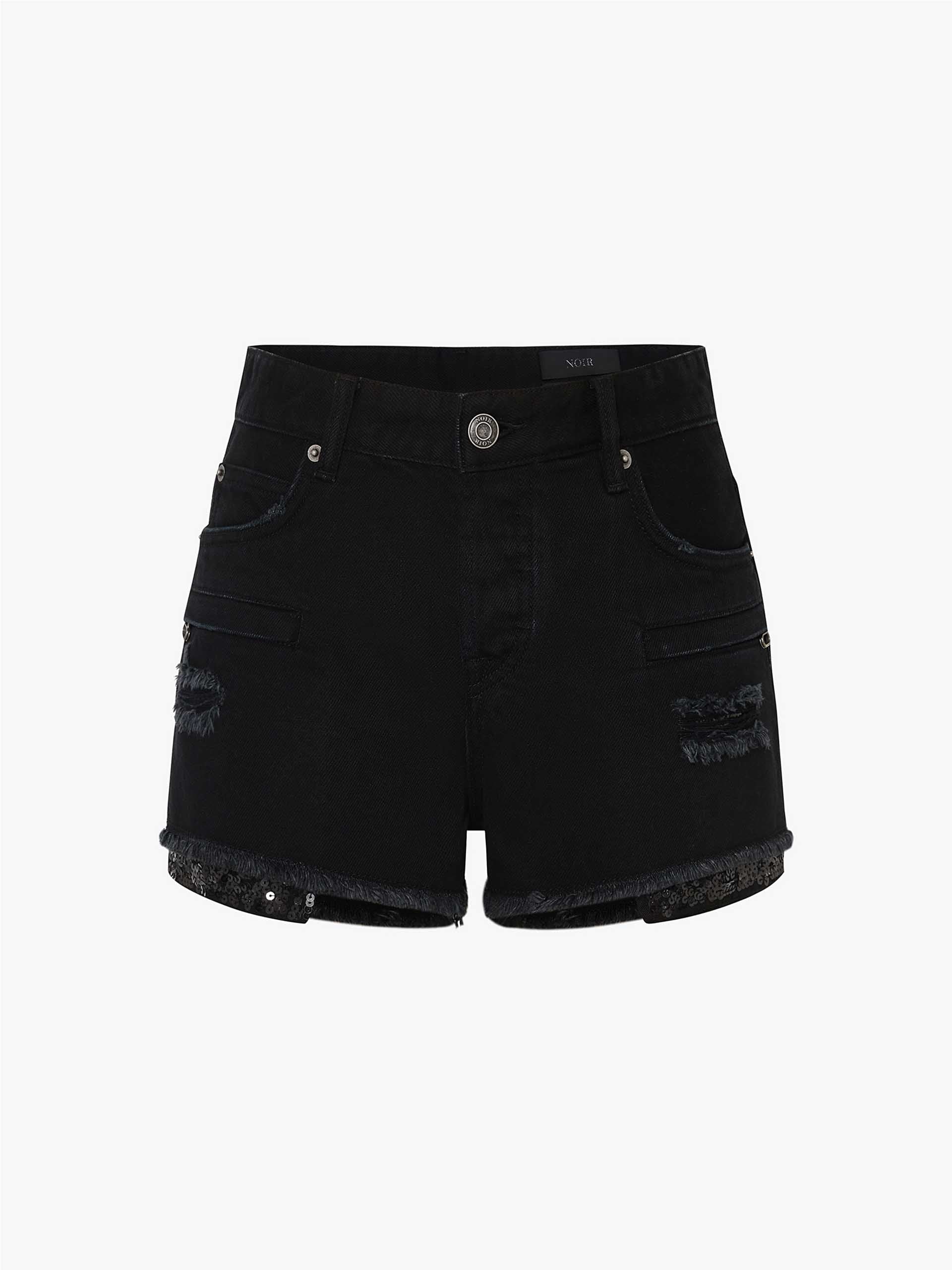 Fringed Denim Shorts - Image 5