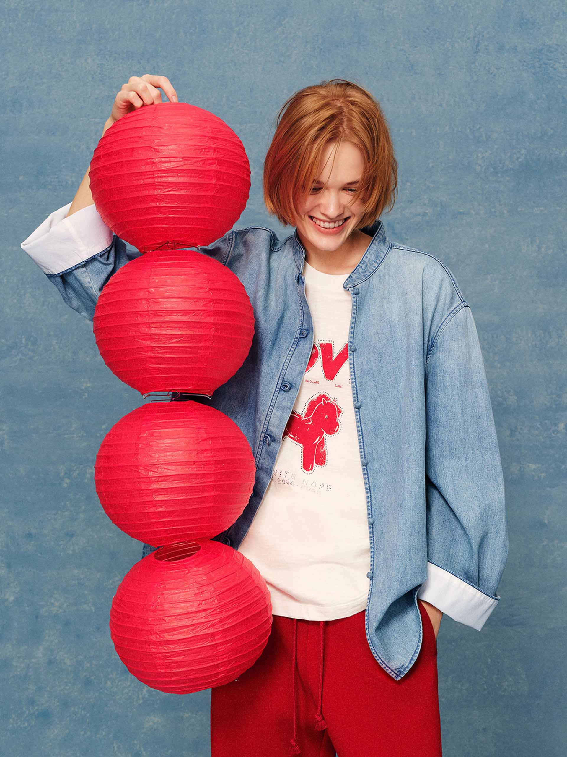Frog Button Denim Blouse - Image 3