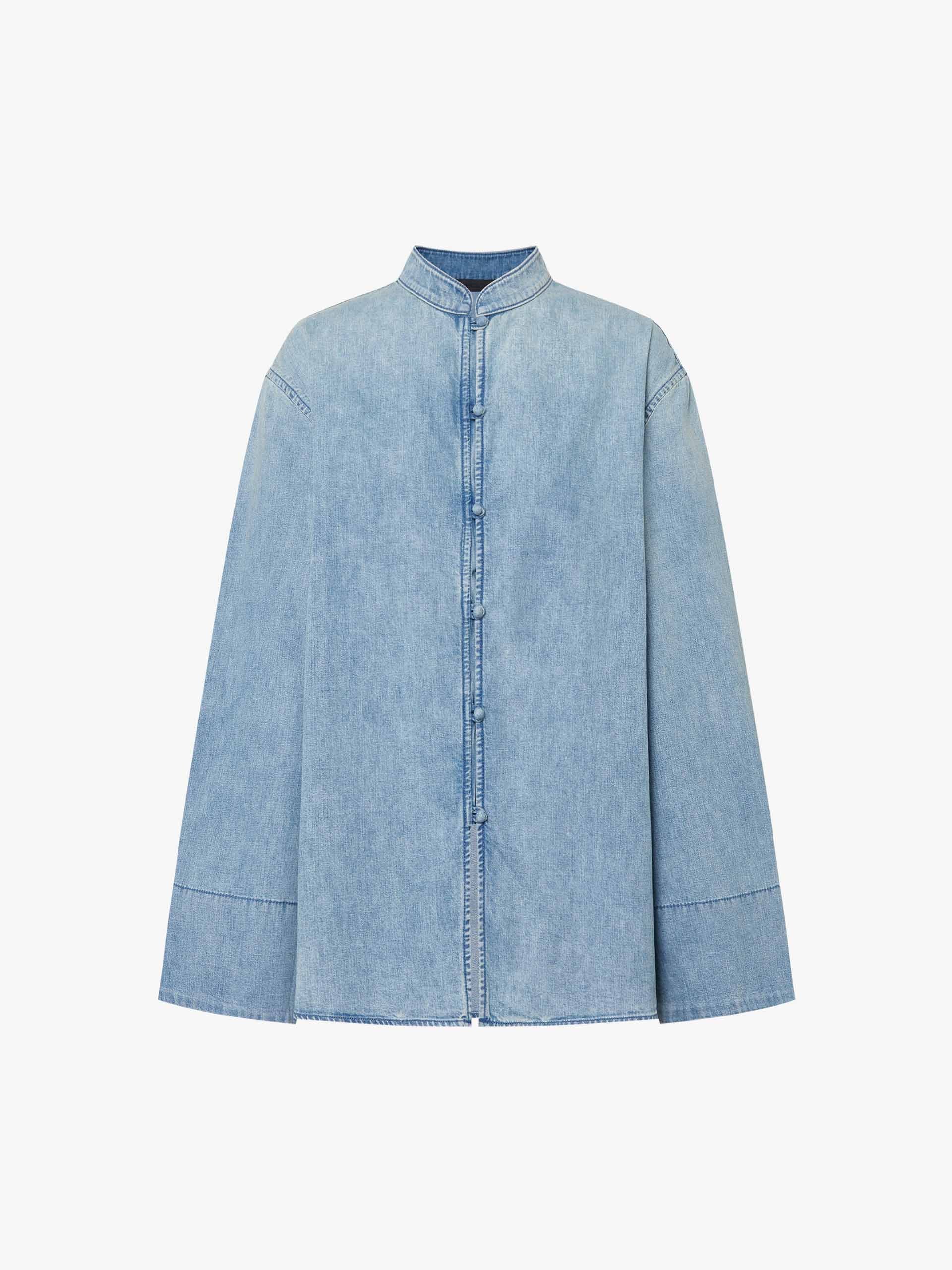 Frog Button Denim Blouse - Image 5