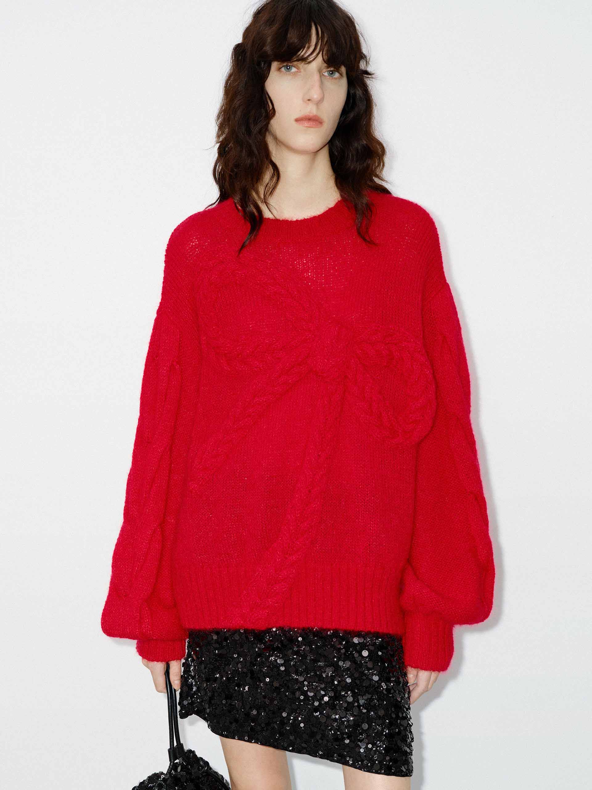 Front Bow Loose Sweater