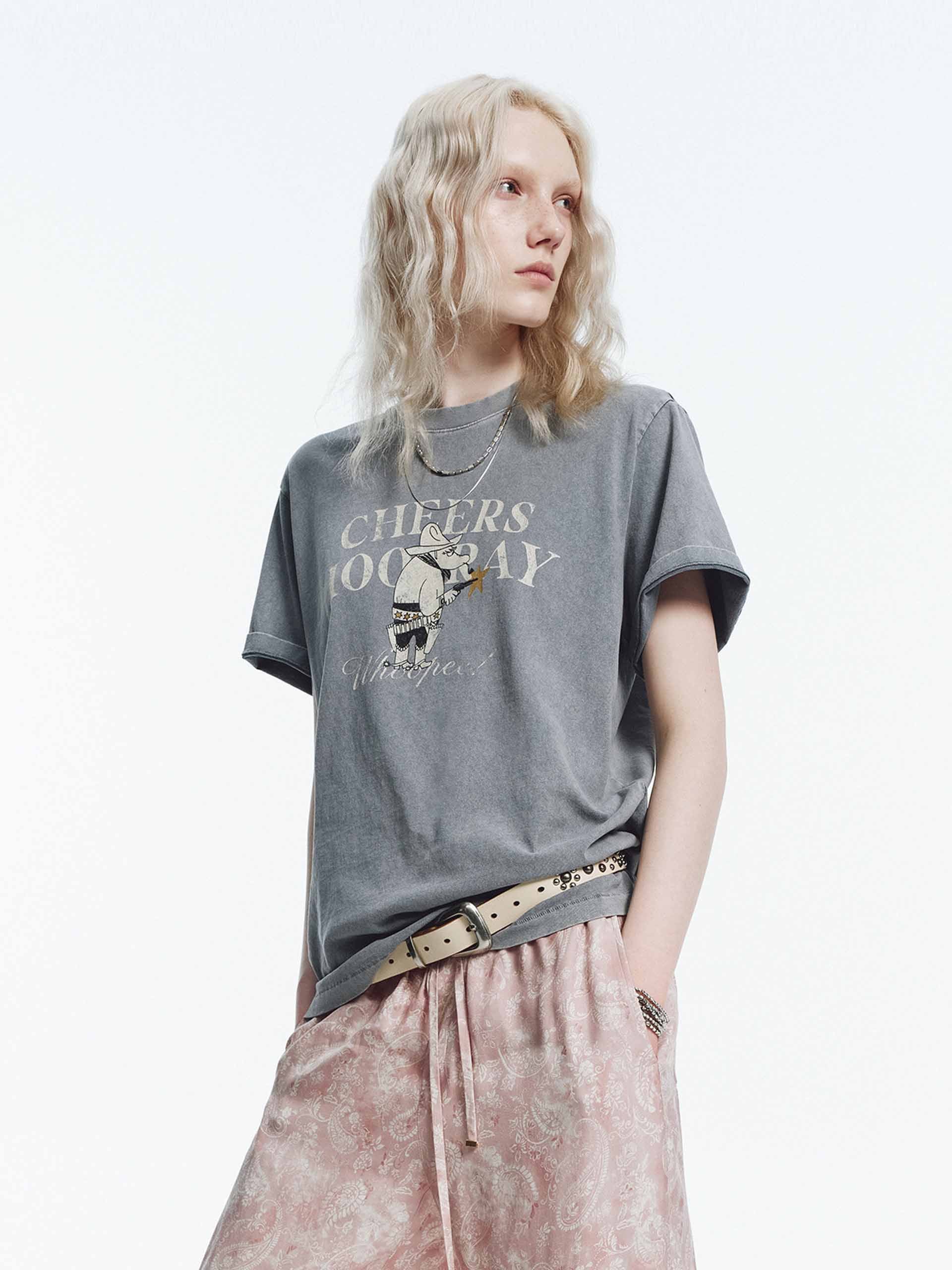 Front Cartoon Cotton T-shirt - Image 7