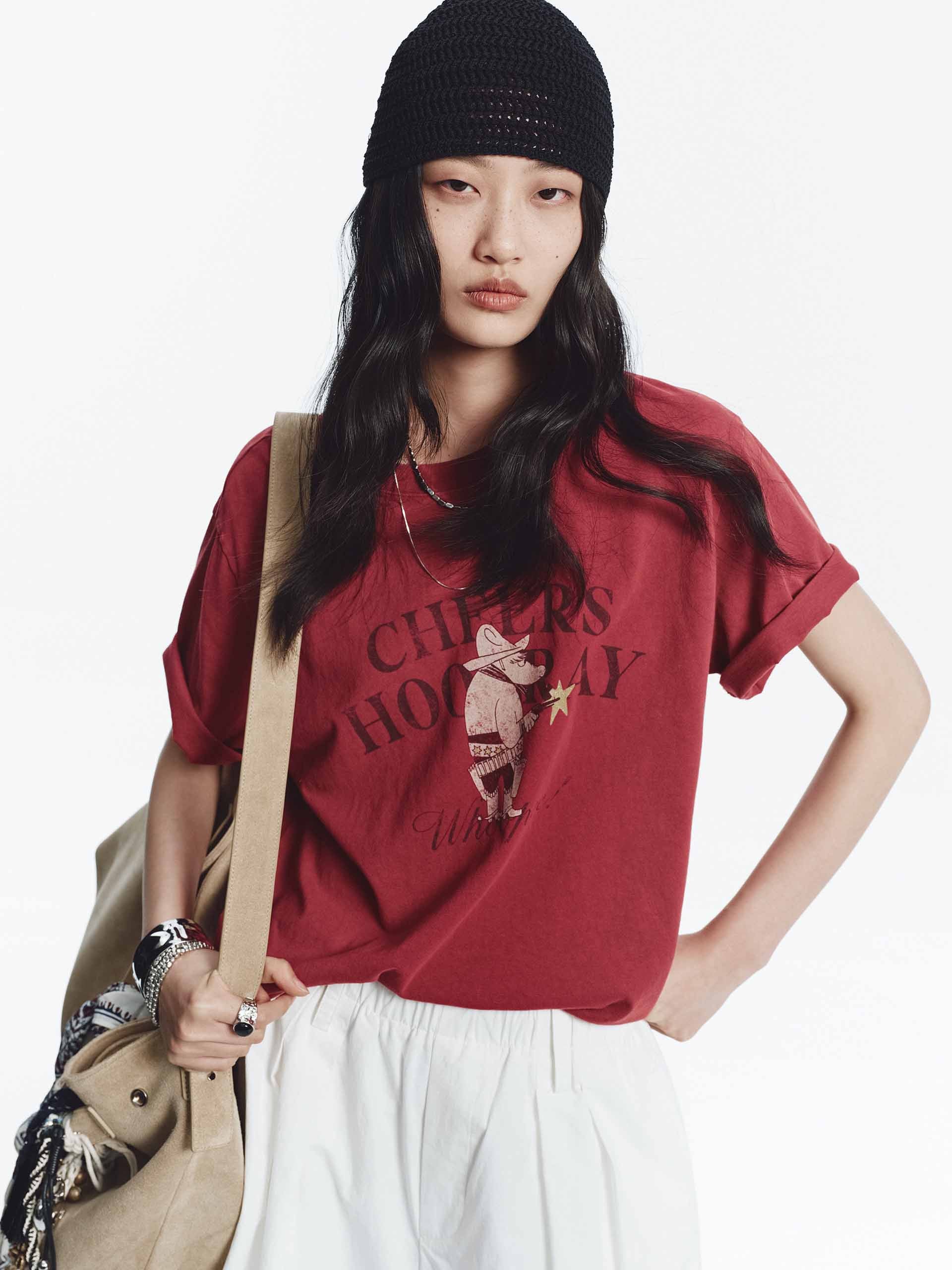 Front Cartoon Cotton T-shirt - Image 9