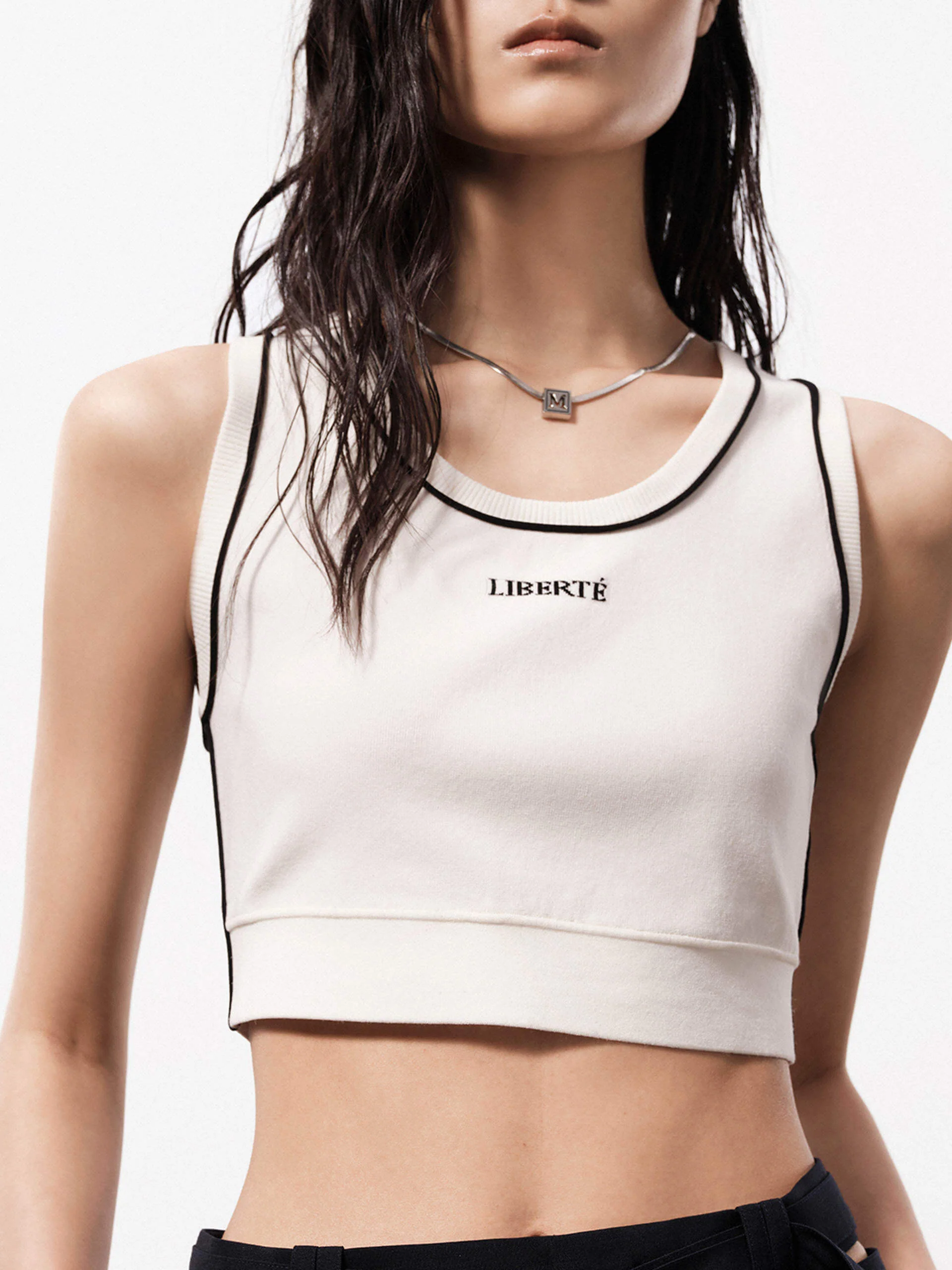 Front Letter Cropped Tank - Image 10