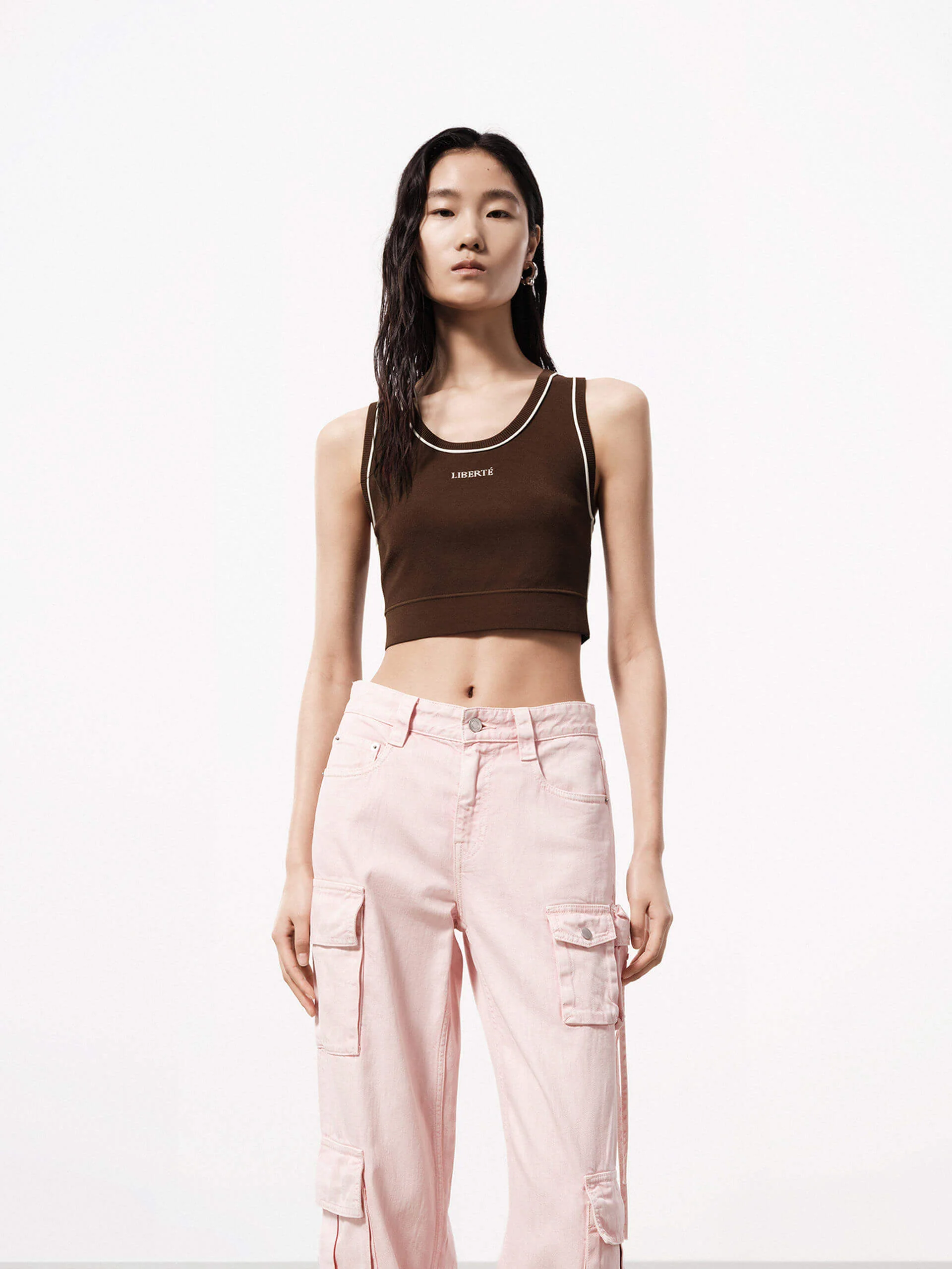Front Letter Cropped Tank - Image 17