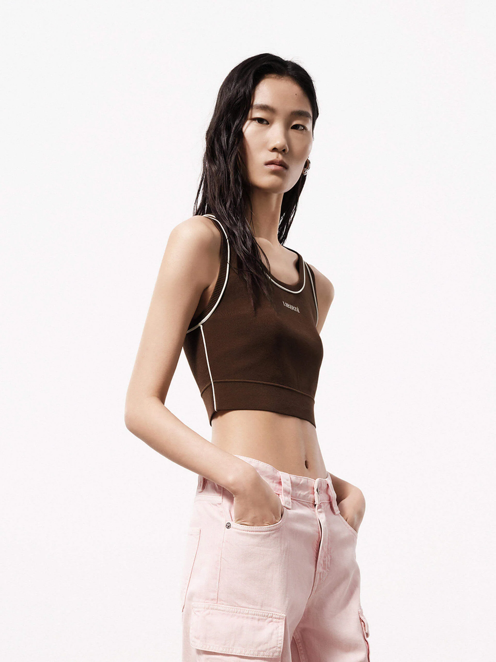 Front Letter Cropped Tank - Image 23