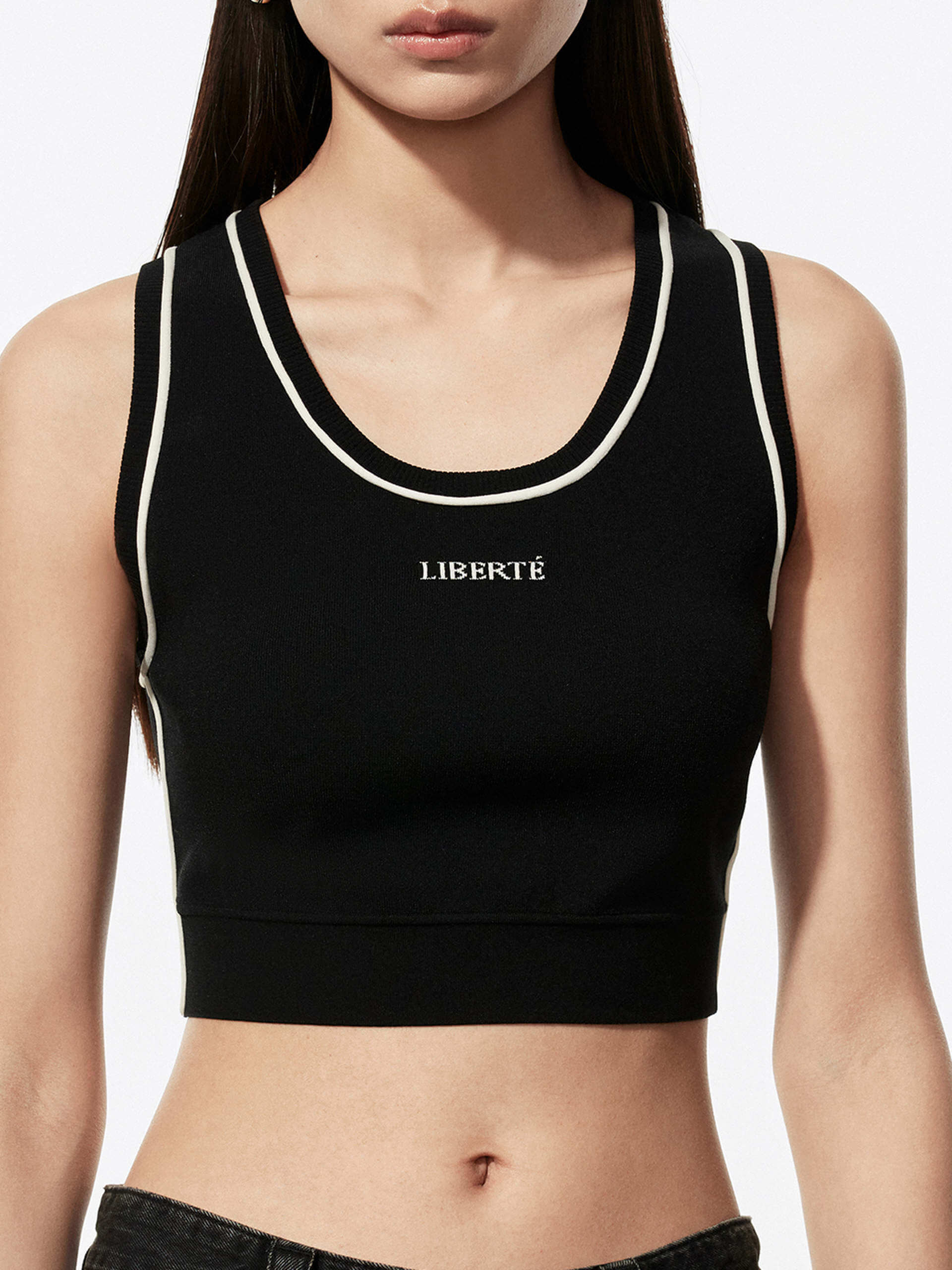 Front Letter Cropped Tank - Image 6