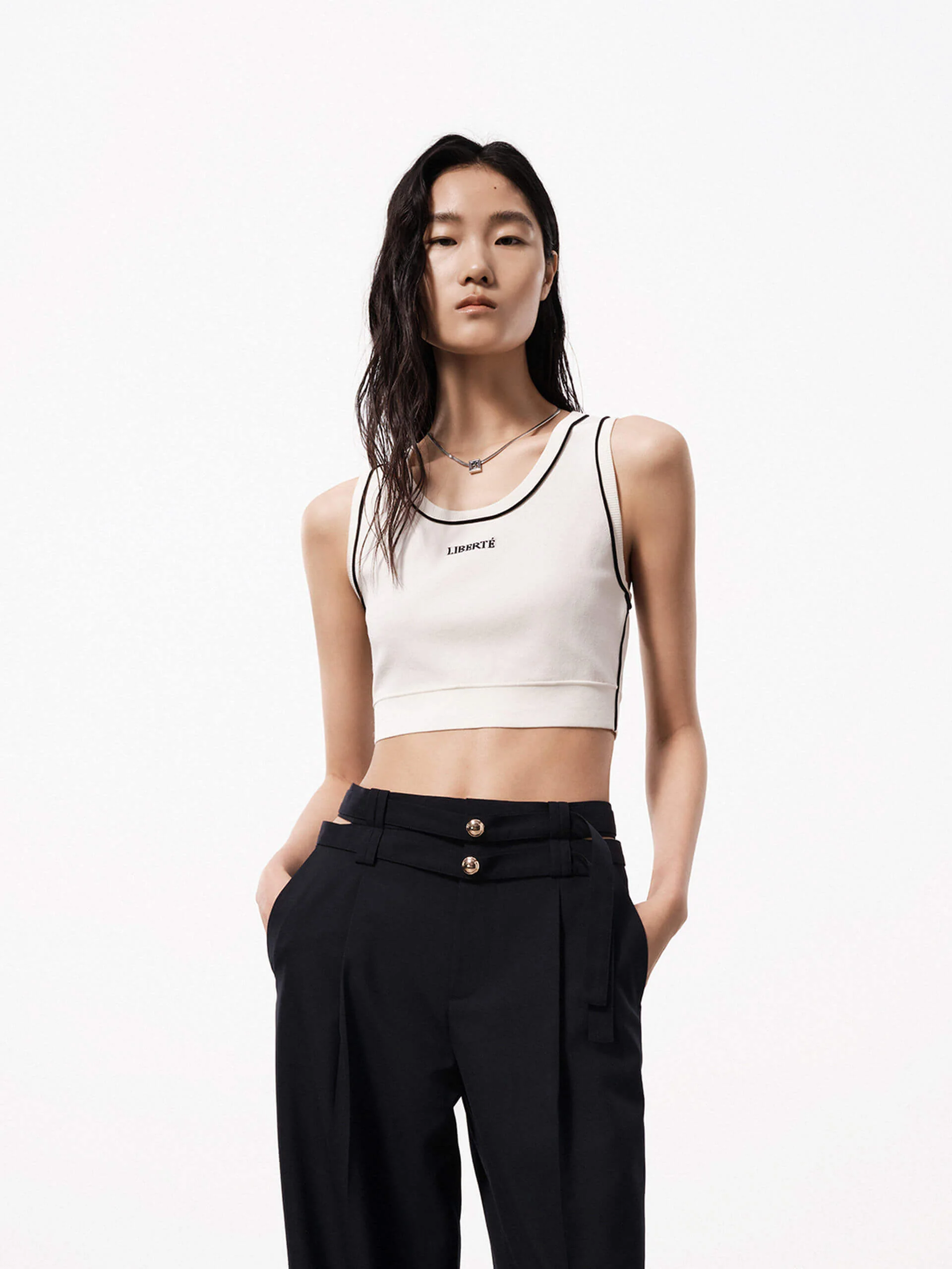 Front Letter Cropped Tank - Image 9