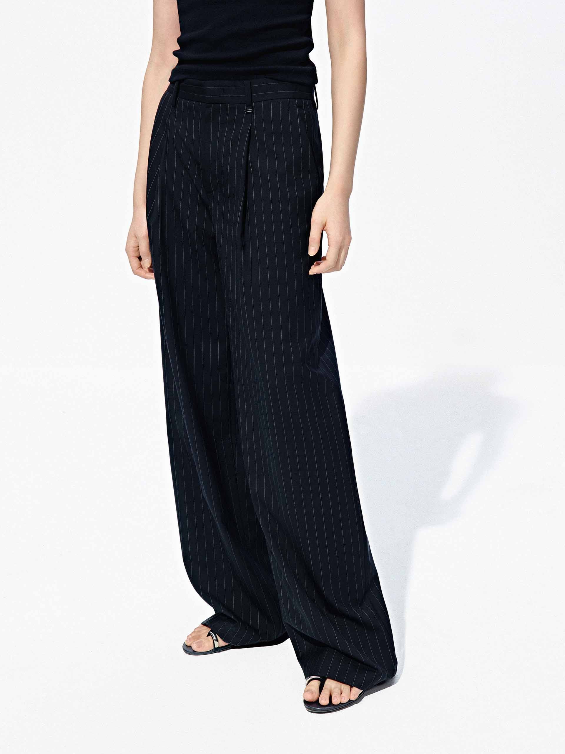 Front Pleated Pinstripe Pants - Image 6