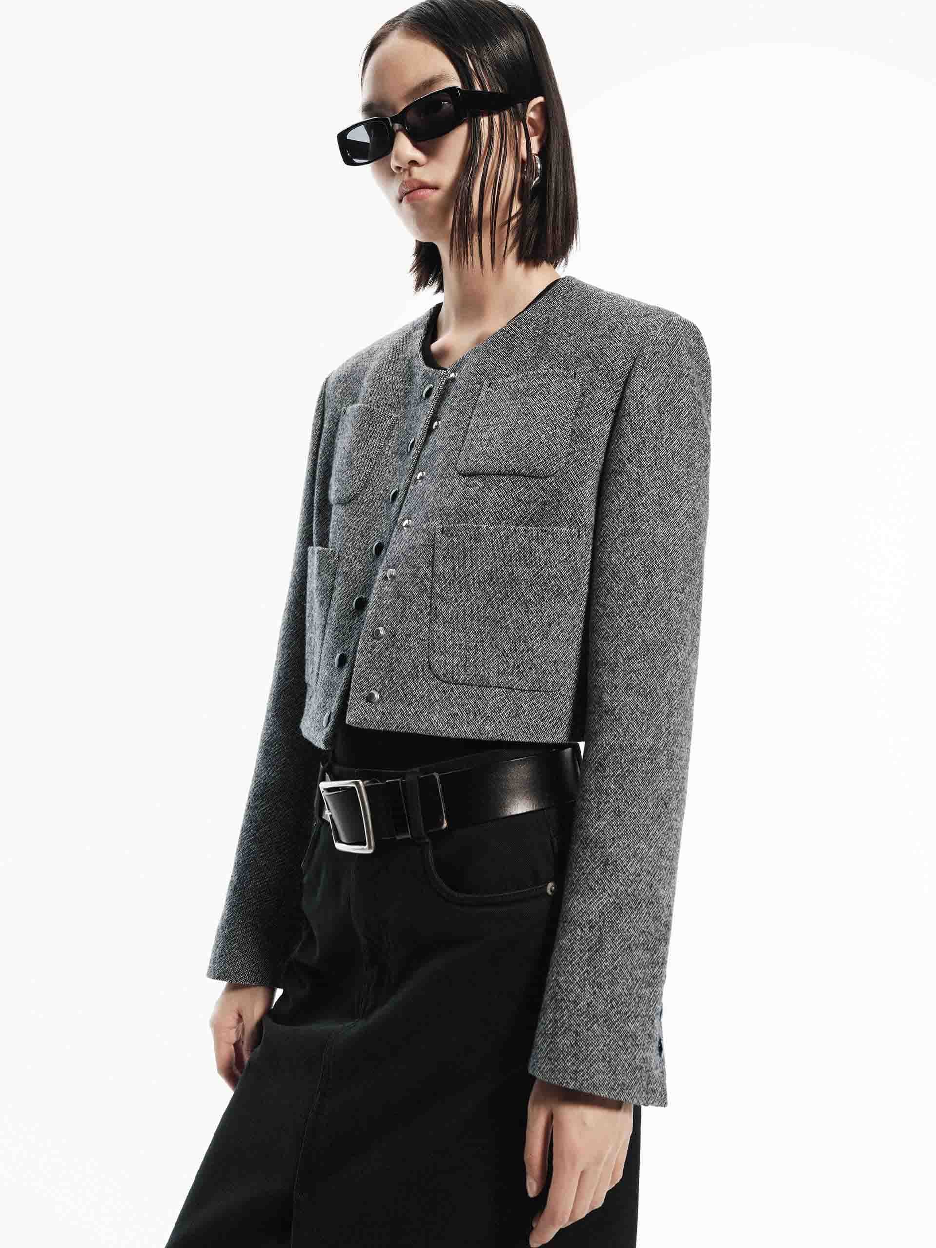 Front Pocket Cropped Jacket - Image 8