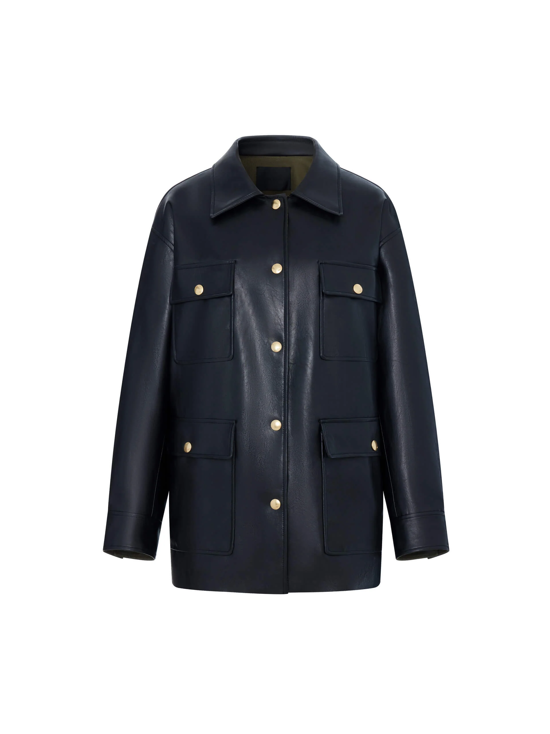 Front Pocket Leather Jacket - Image 5