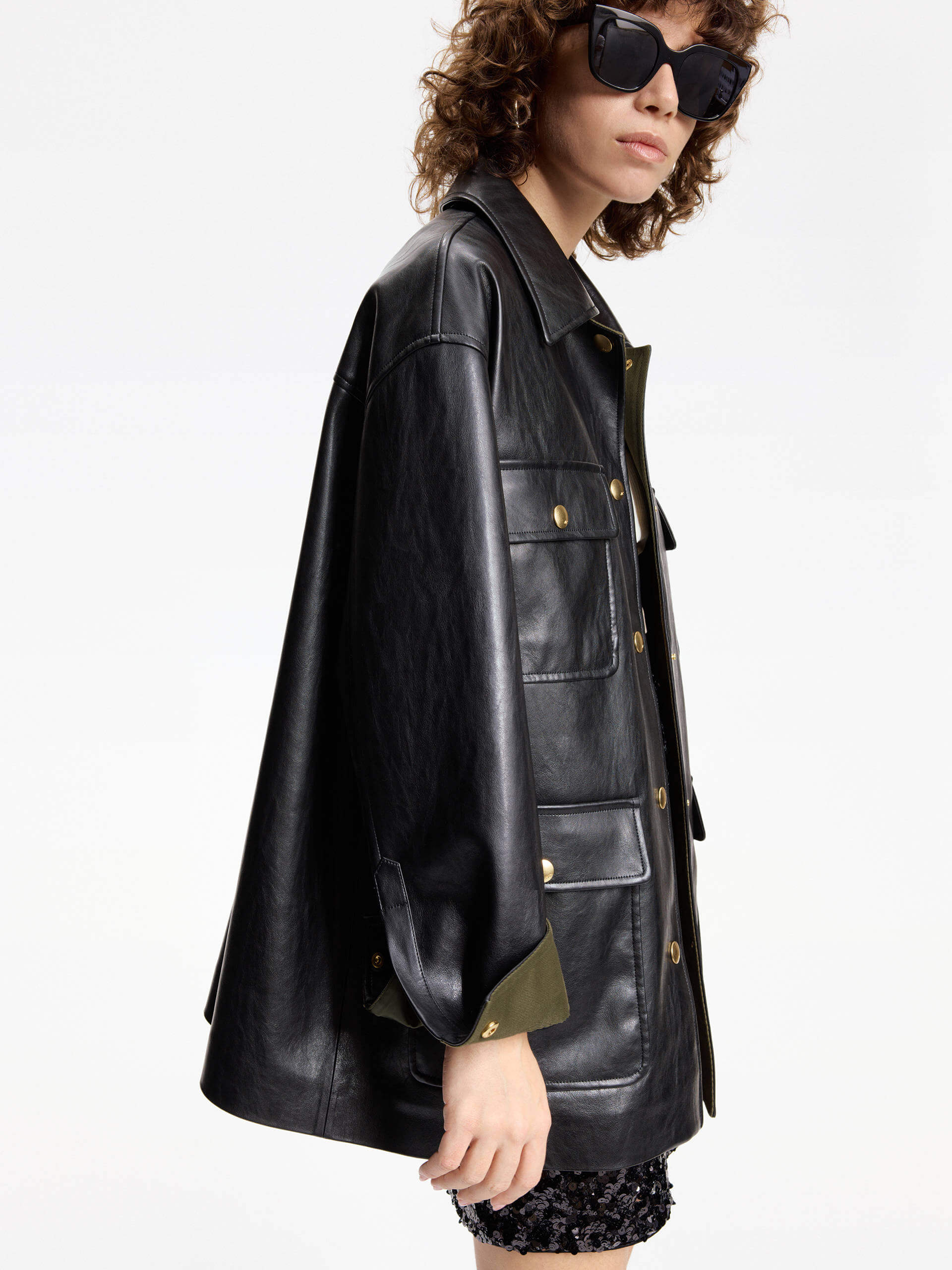 Front Pocket Leather Jacket - Image 6