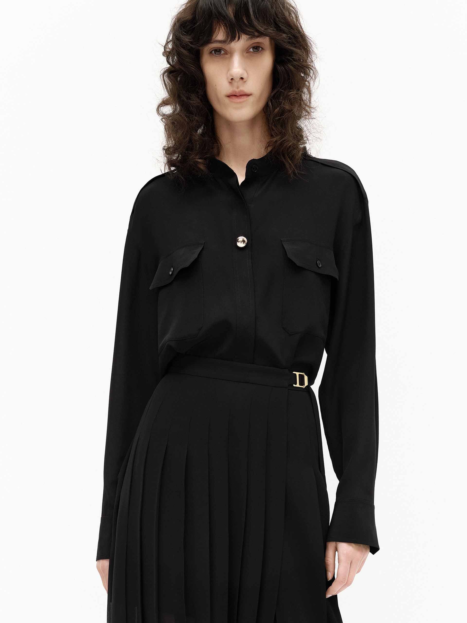 Front Pocket Silk Top - Image 15