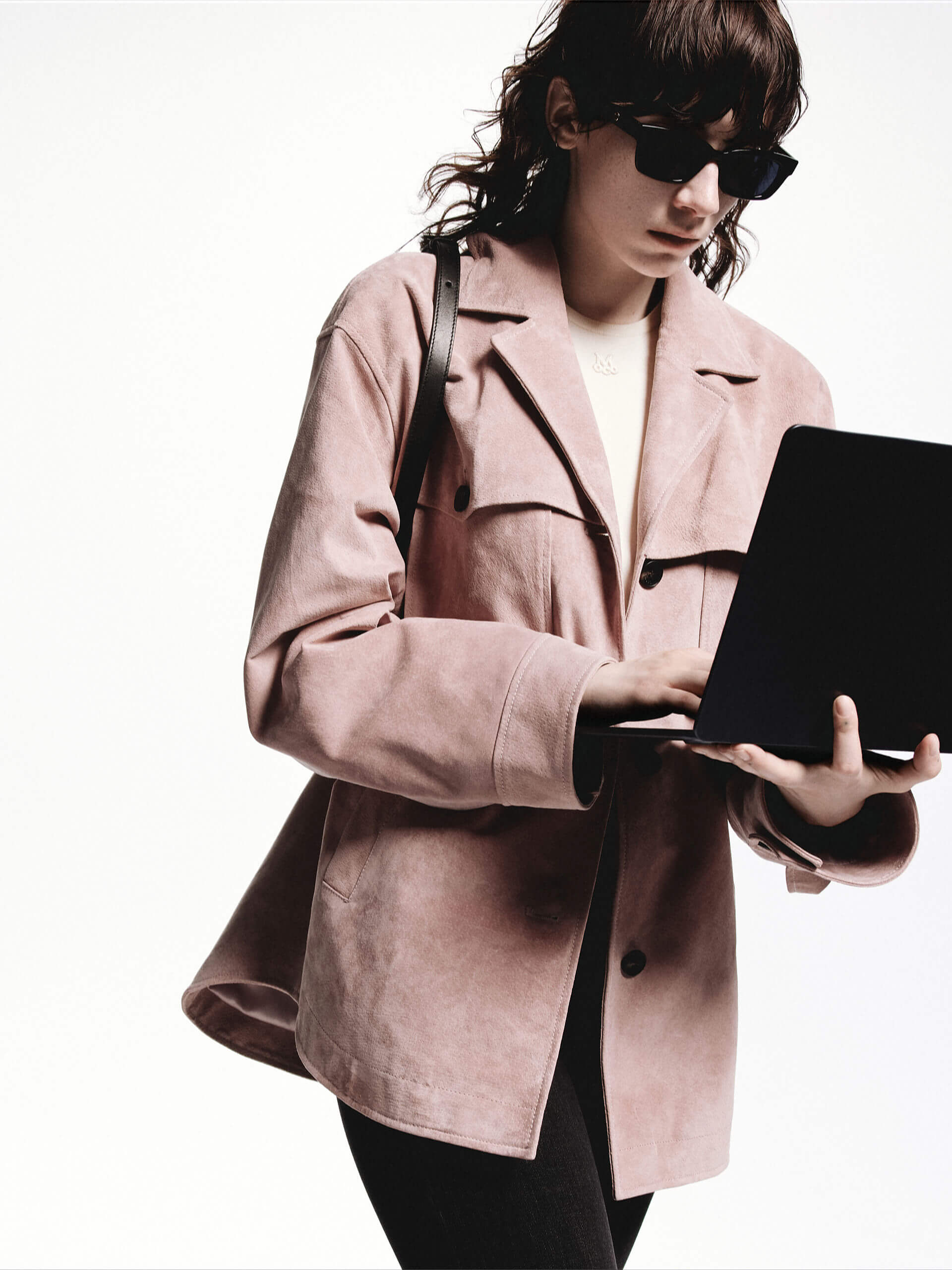 Front Pocket Suede Coat - Image 12