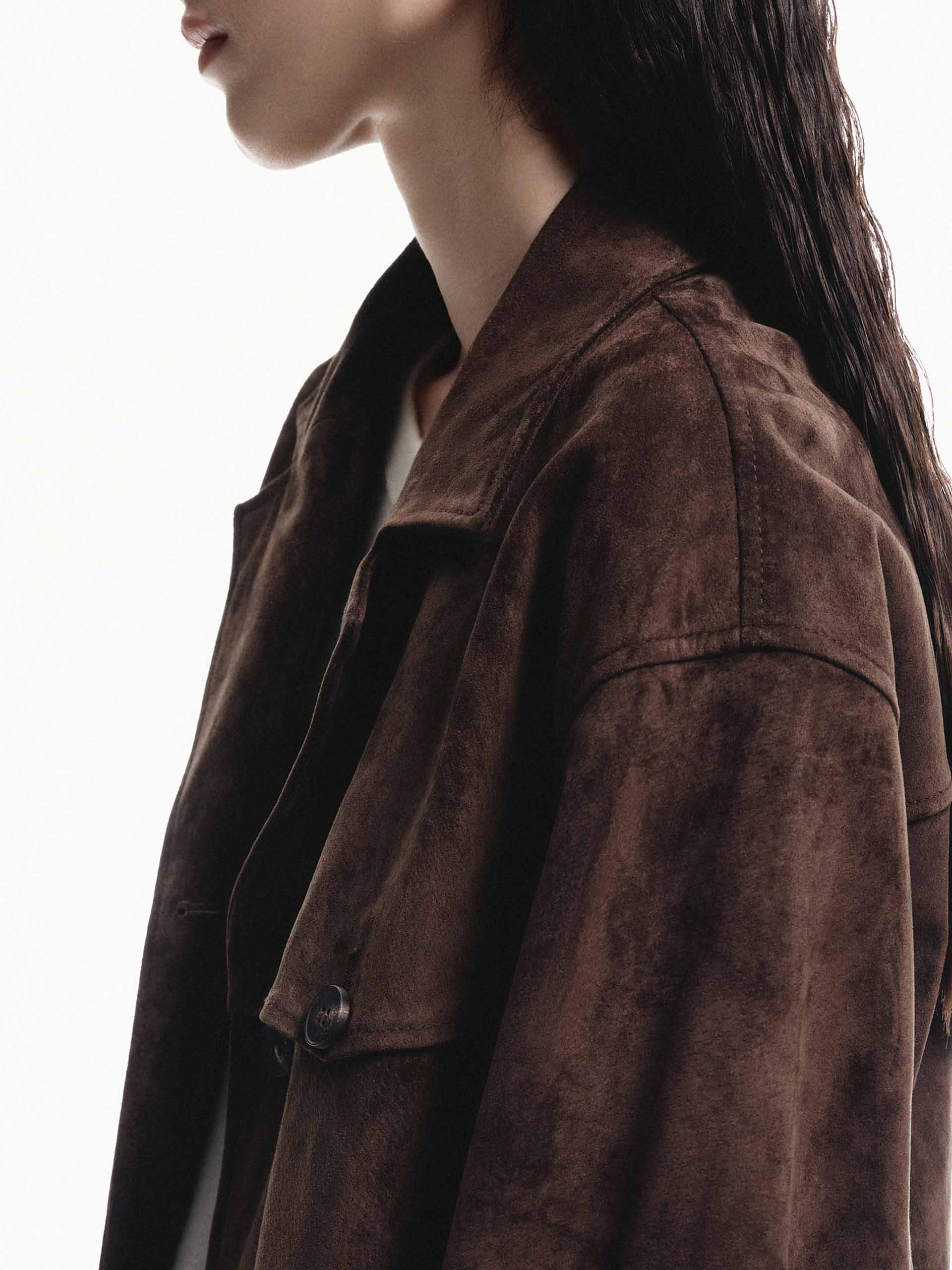 Front Pocket Suede Coat - Image 7