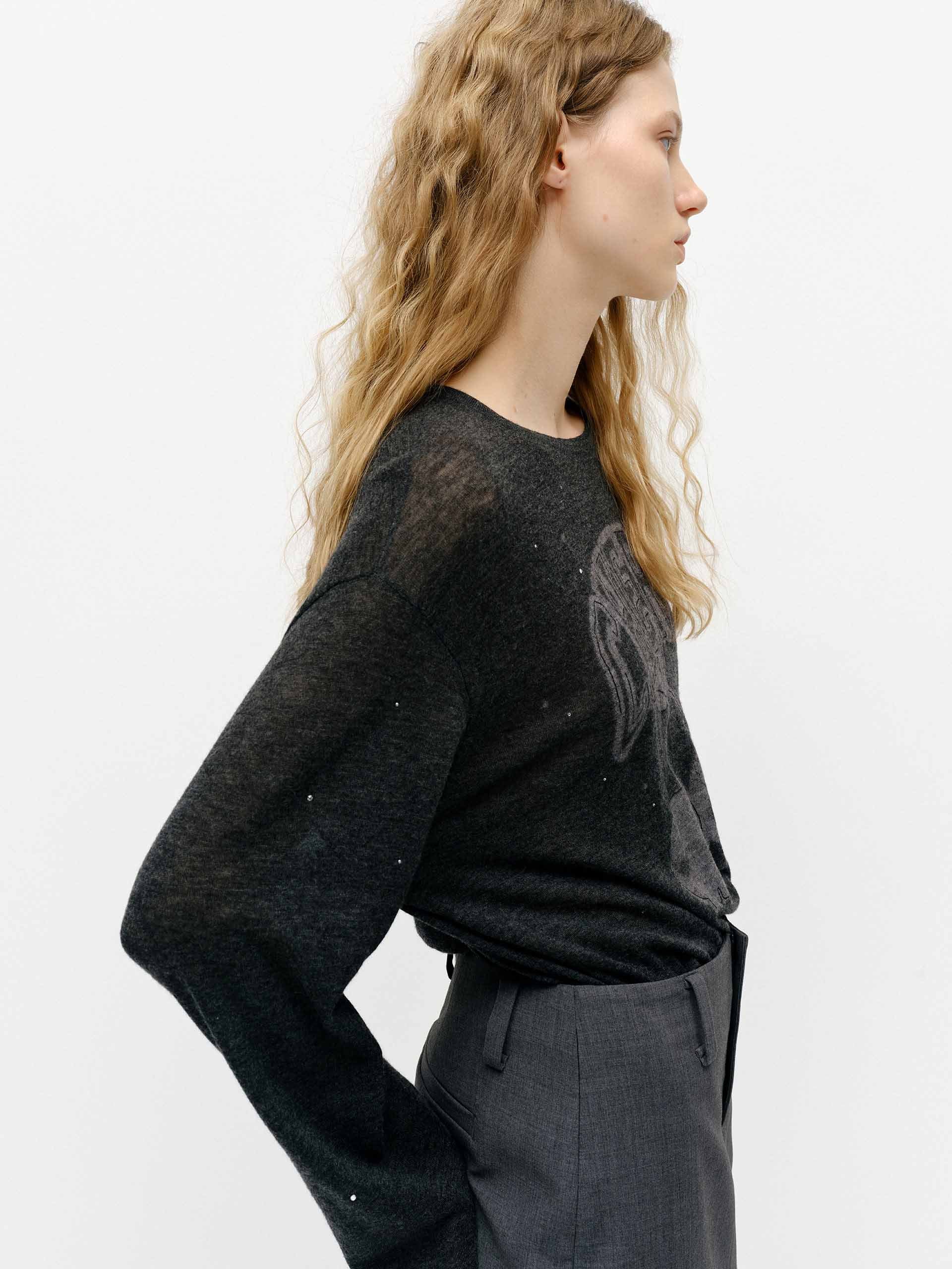 Front Print Wool Sweater - Image 7
