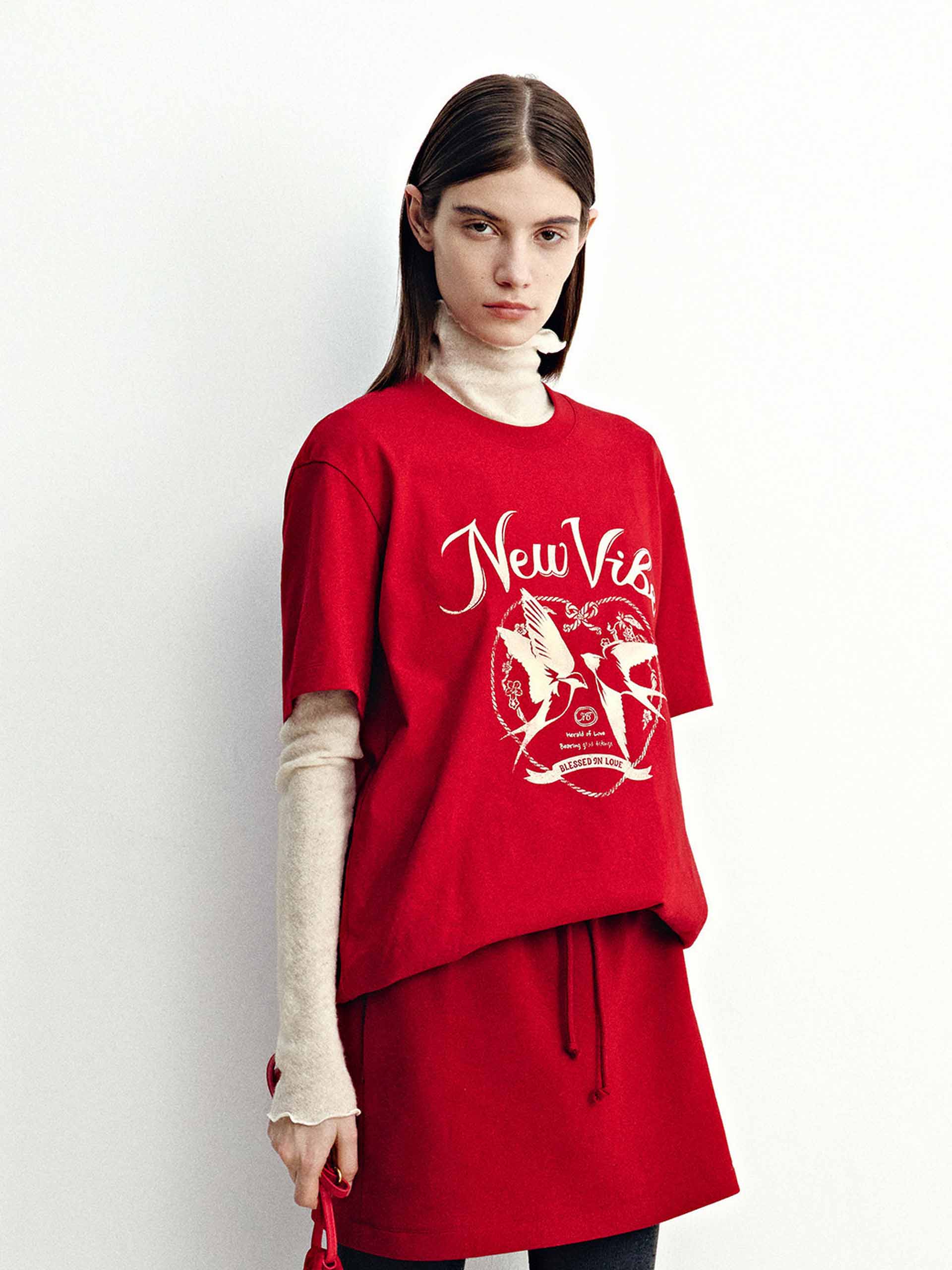 Front Printed Cotton T-shirt - Image 12