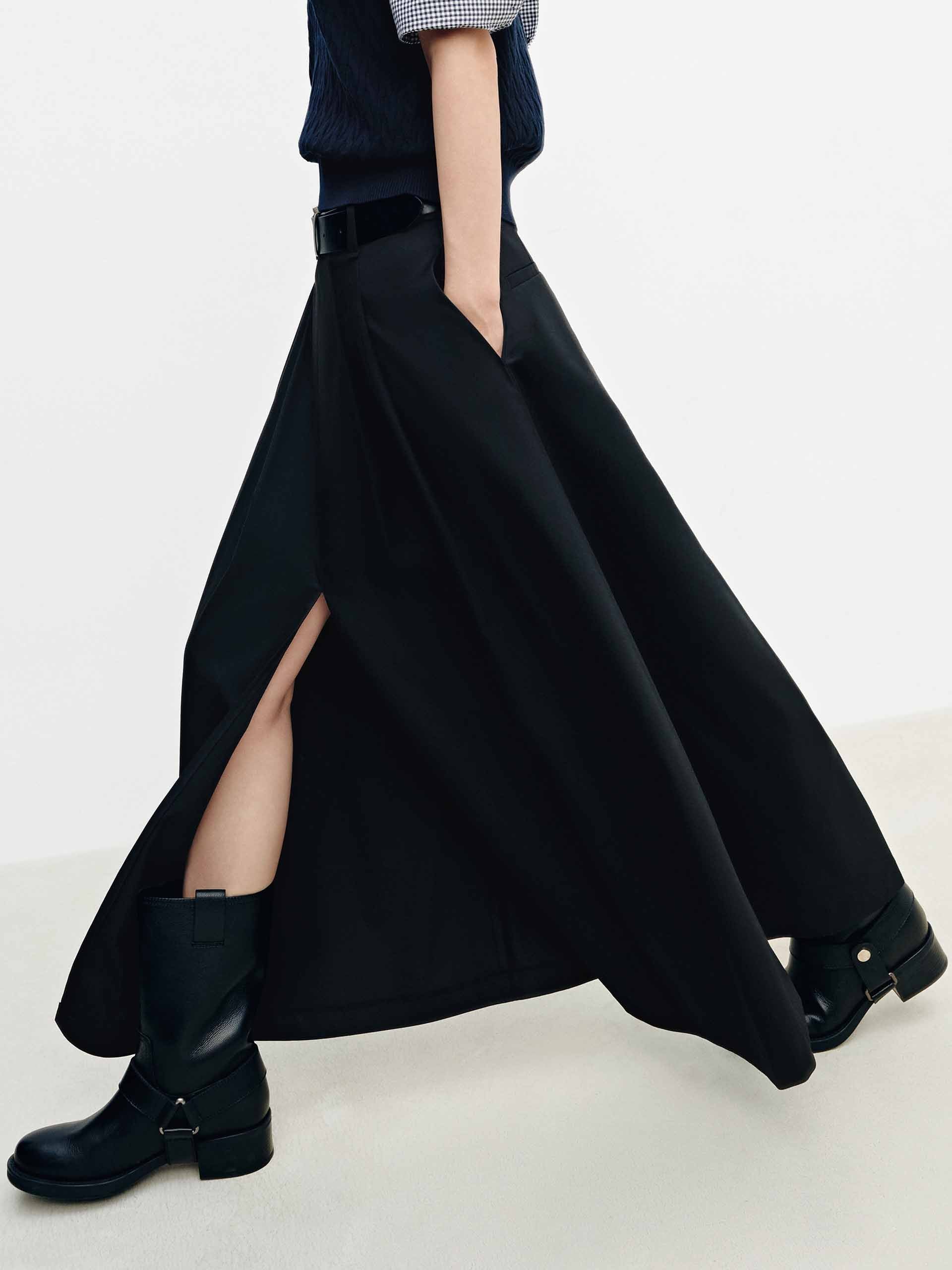 Front Slit Pleated Skirt - Image 11