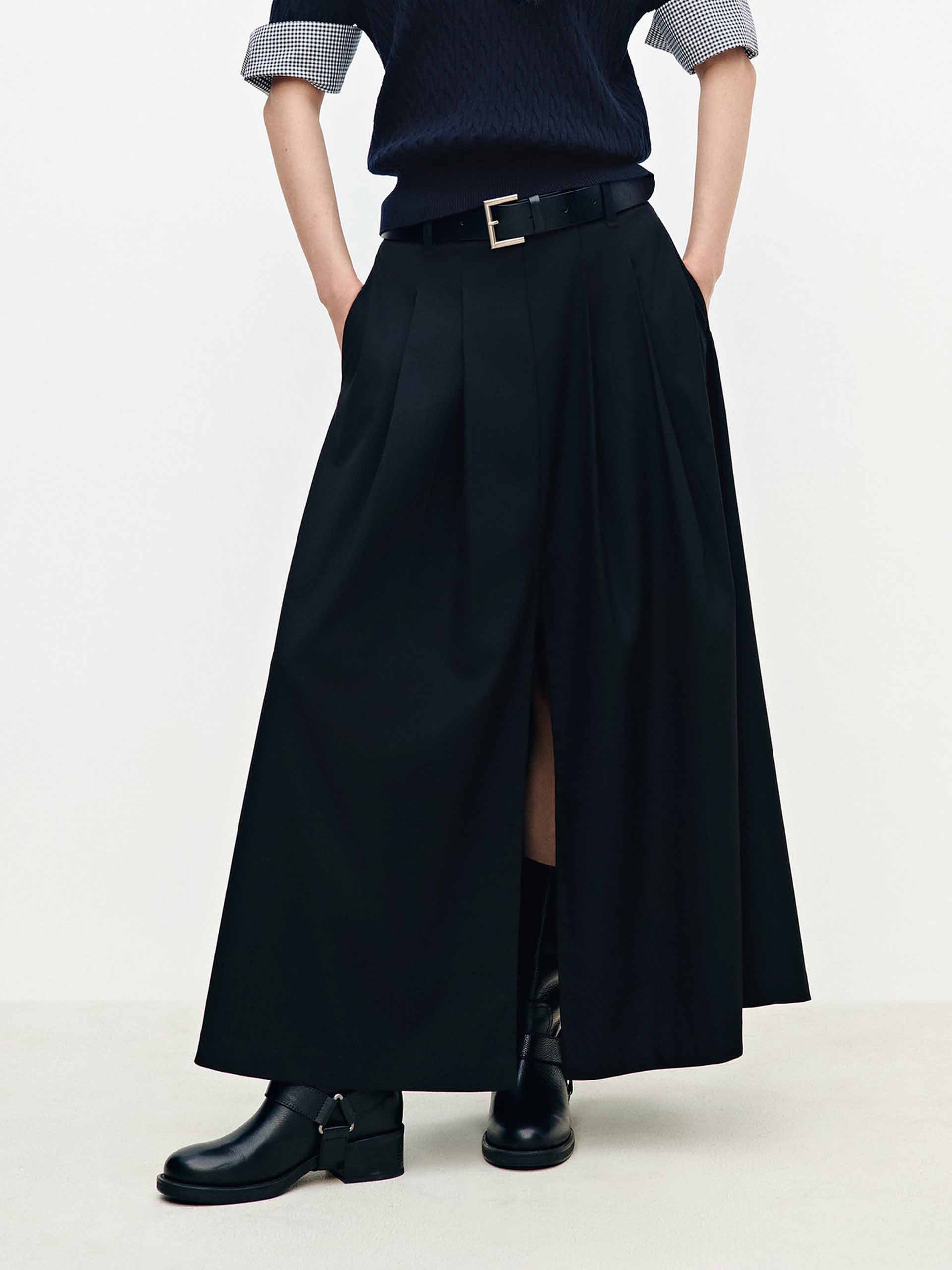 Front Slit Pleated Skirt - Image 9