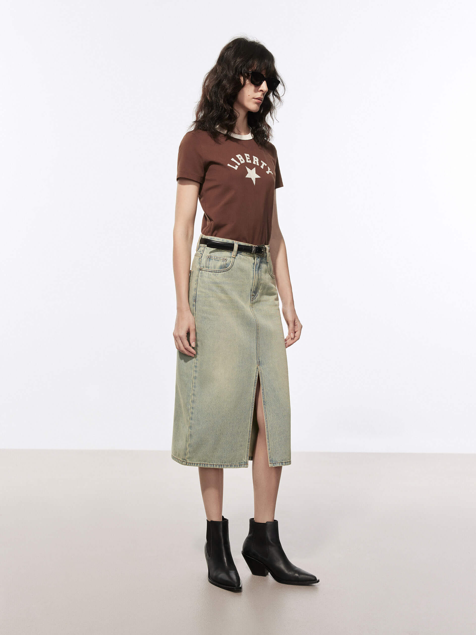 Front Slit Vintage Skirt - Image 6