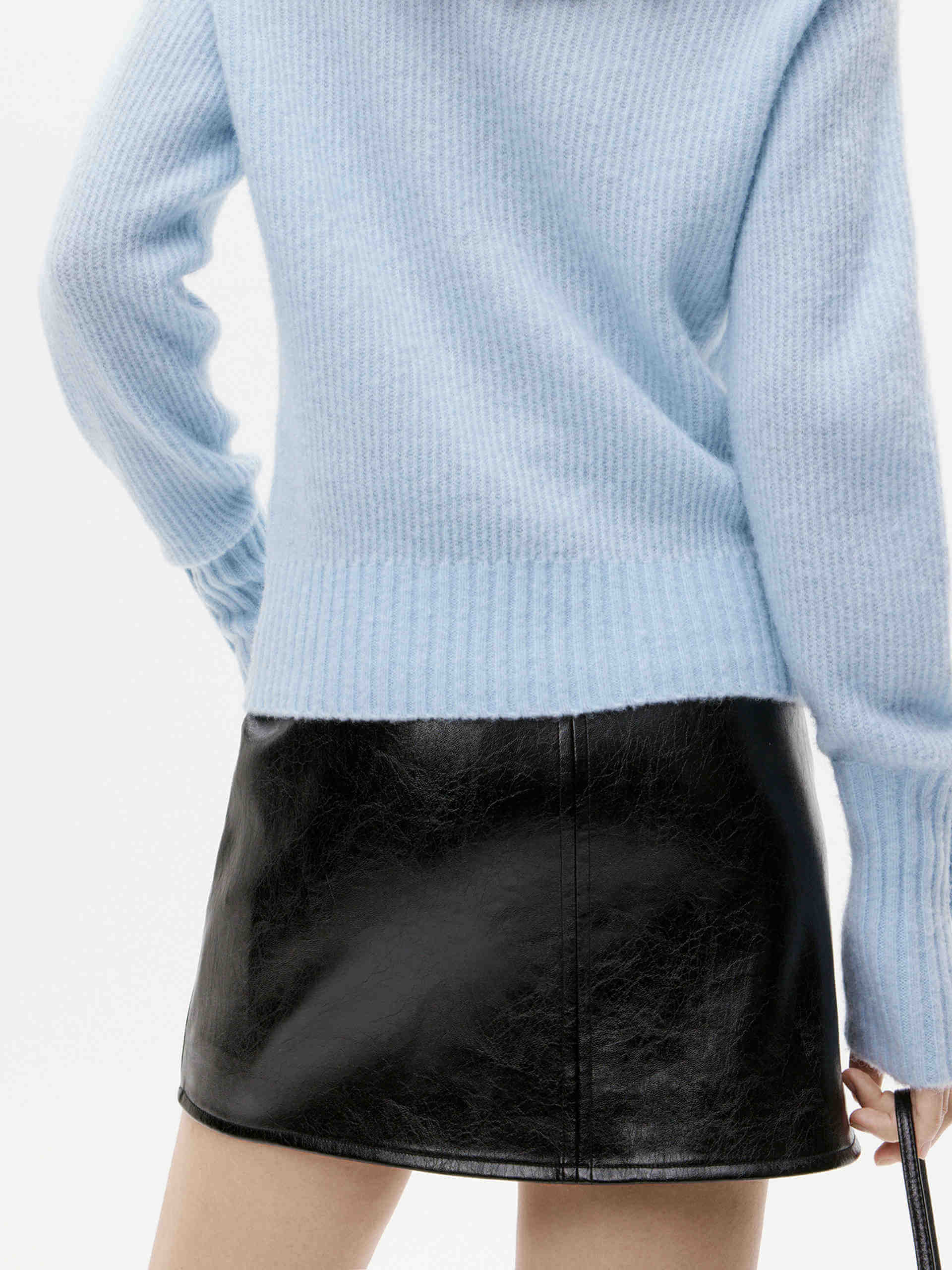 Front Zipper Leather Skirt - Image 3