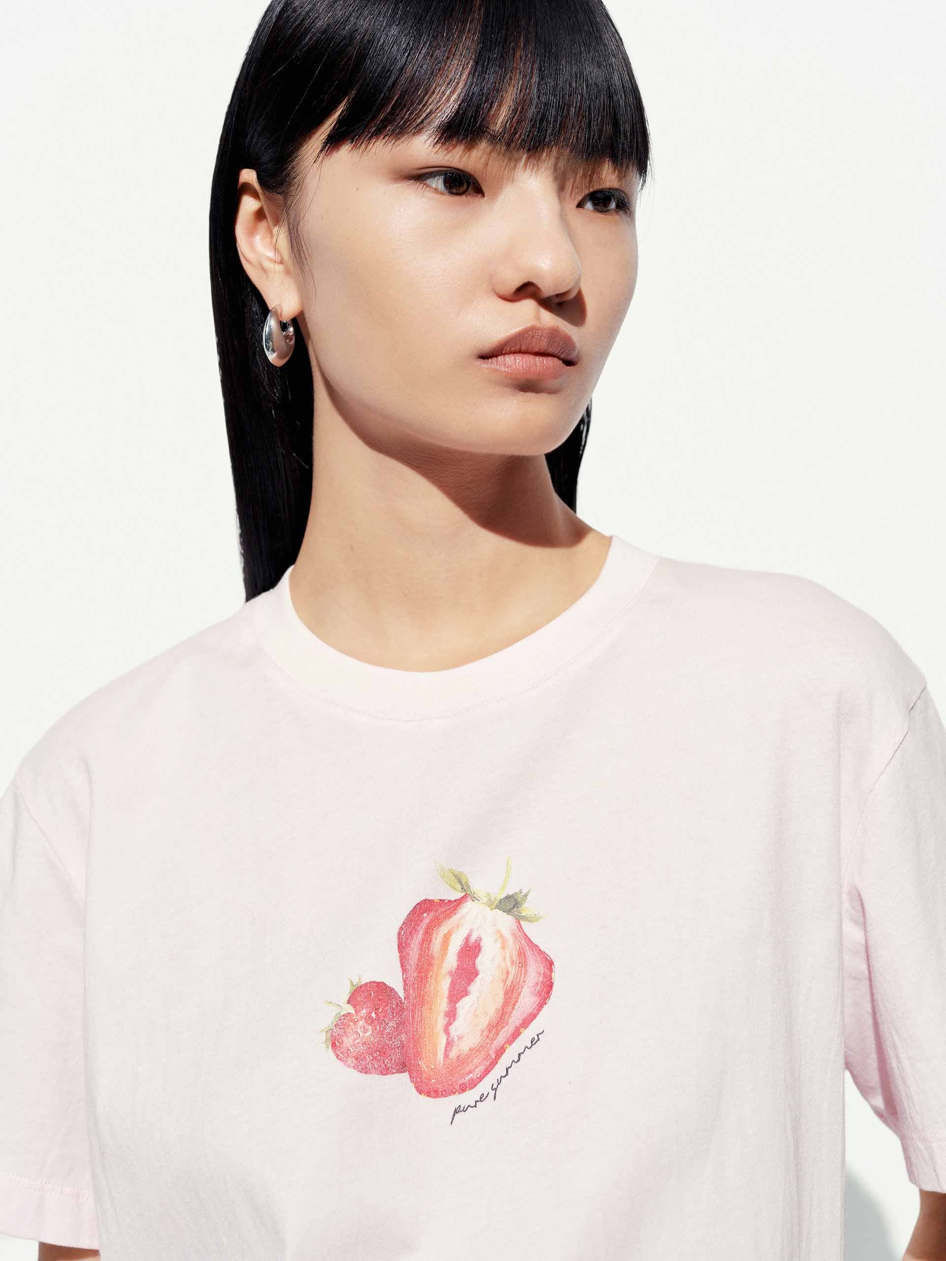 Fruit Print Cotton T-shirt - Image 15
