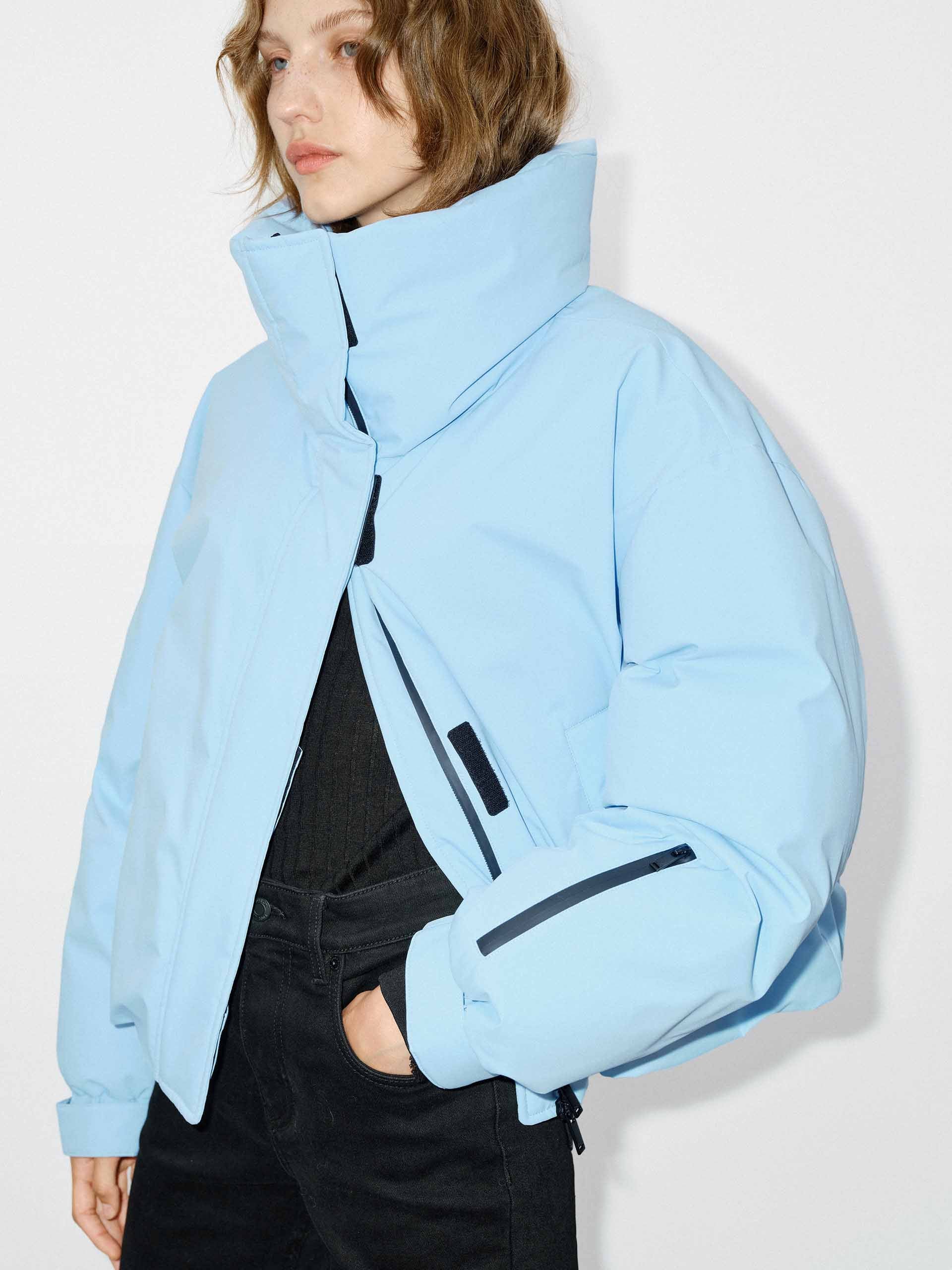 Funnel Neck Cropped Jacket - Image 10