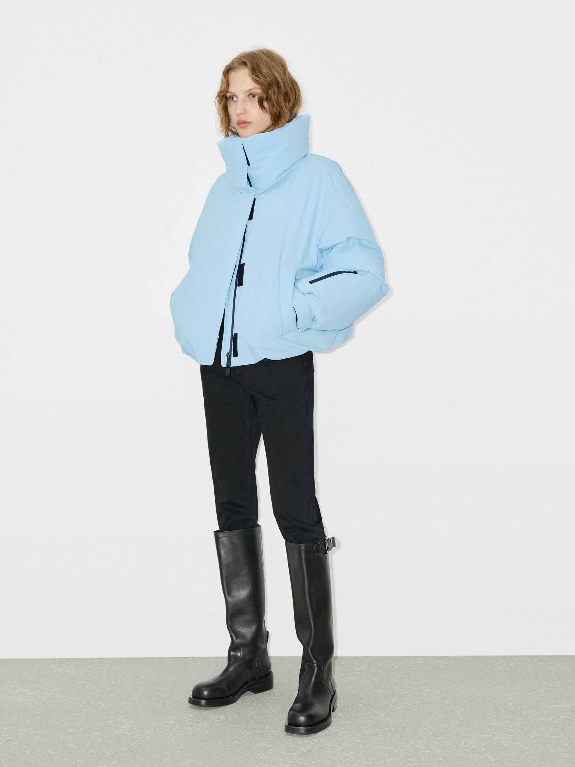 Funnel Neck Cropped Jacket - Image 14