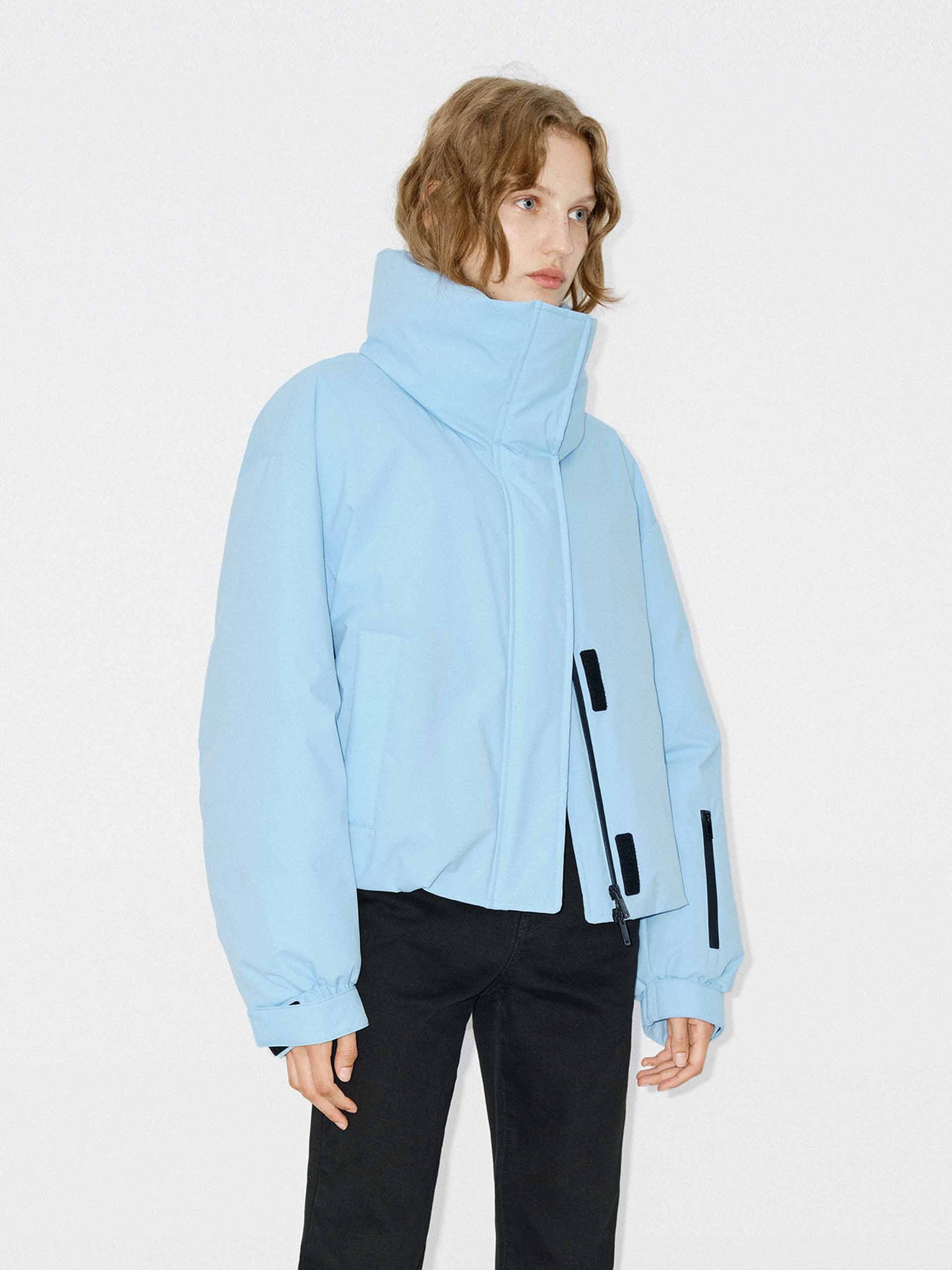 Funnel Neck Cropped Jacket - Image 16