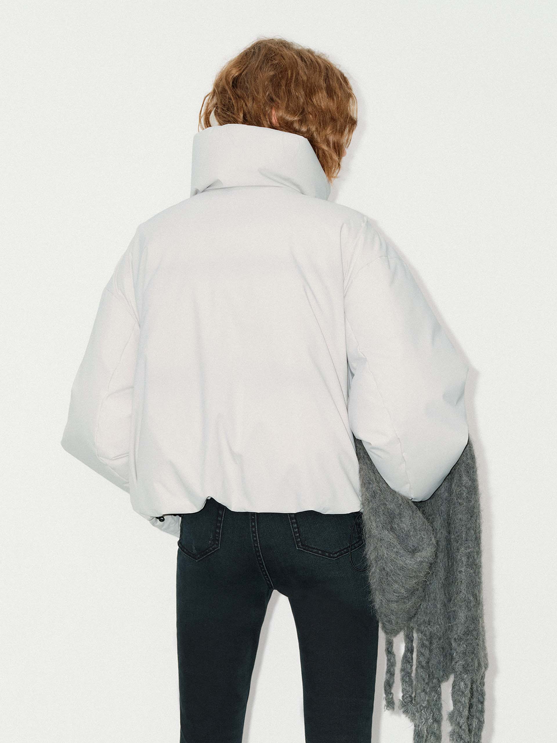 Funnel Neck Cropped Jacket - Image 3