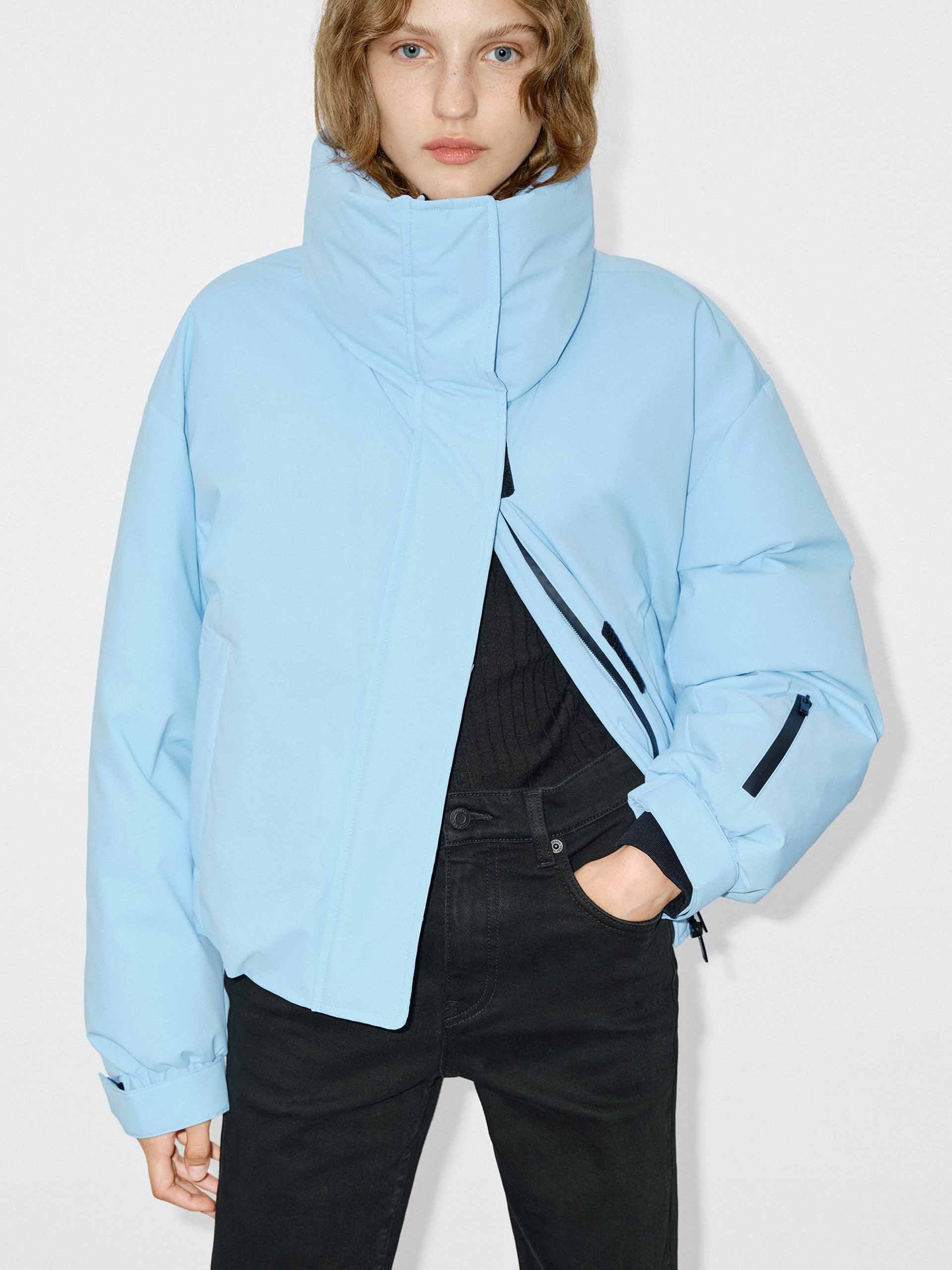 Funnel Neck Cropped Jacket - Image 9